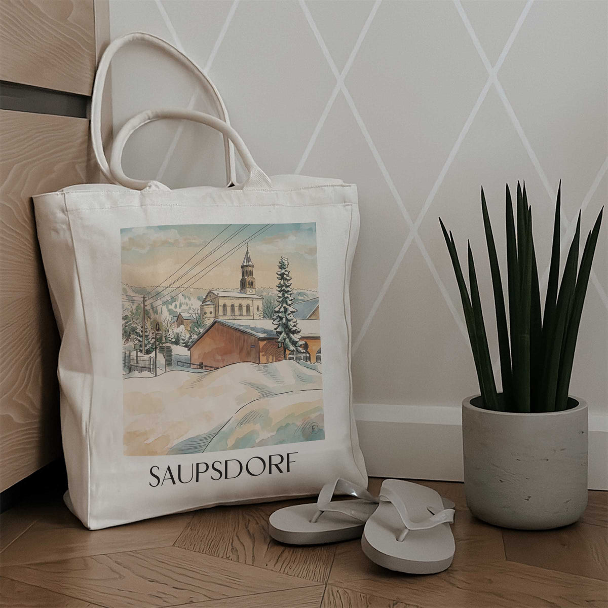 saupsdorf--sächsische-schweiz-deutschland-einkaufstasche-aquarell