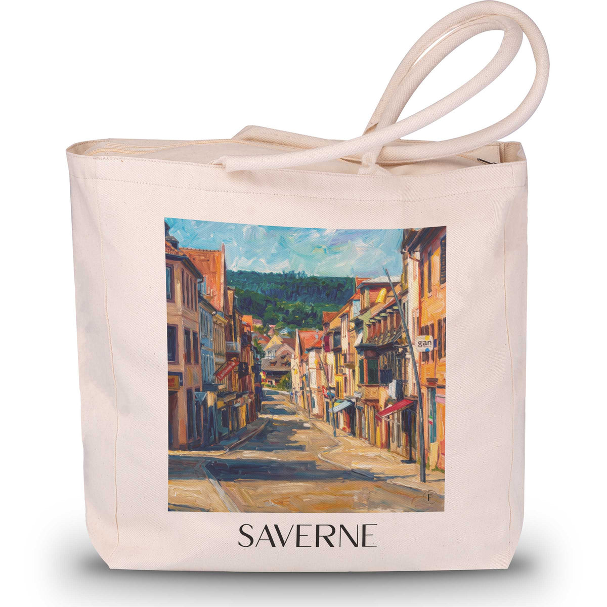 Saverne Shopping Tasche - Bas-Rhin - Frankreich Tote Bag - Einkaufstasche im Ölgemälde Stil - favplace