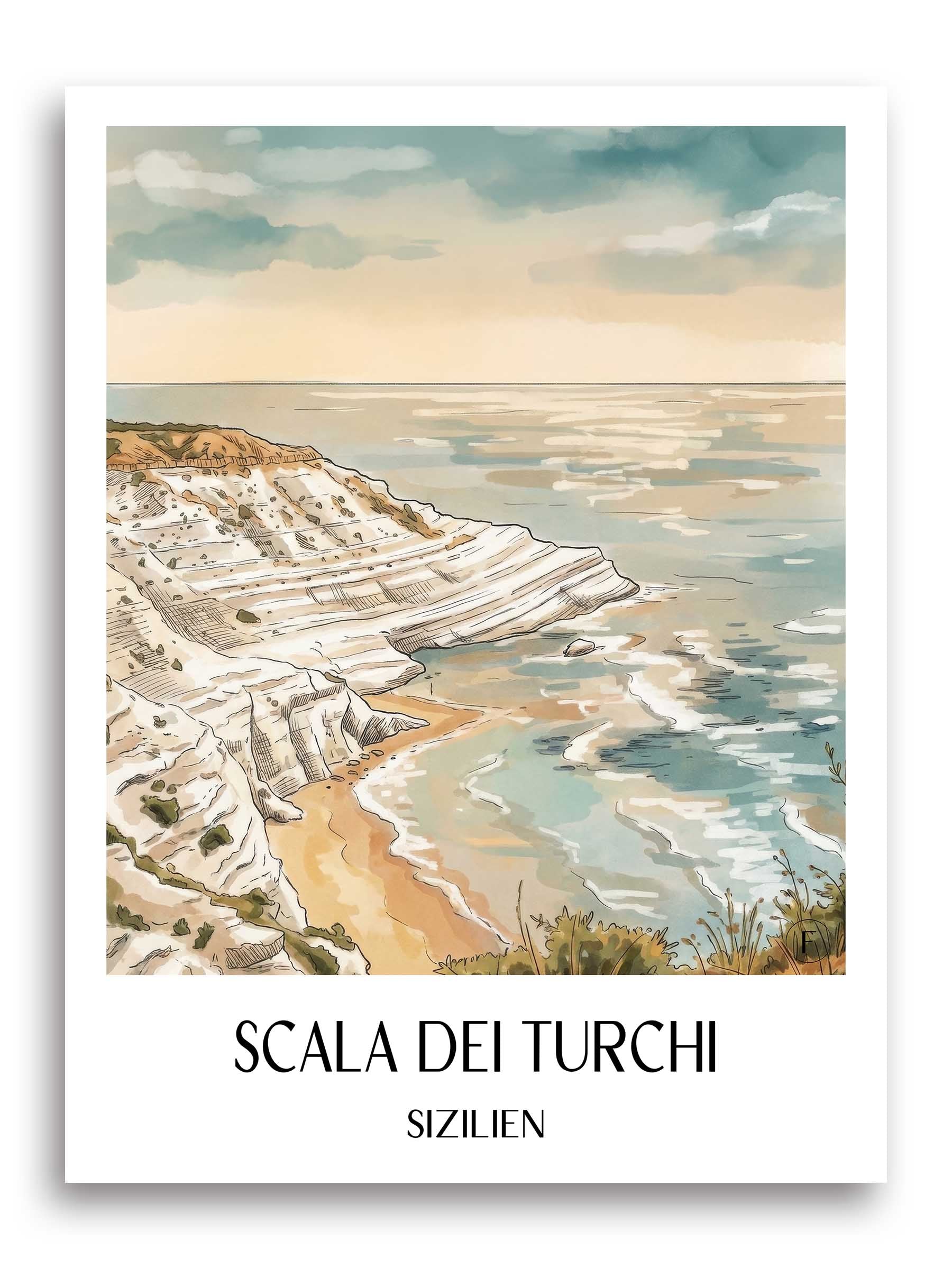 scala-dei-turchi-sizilien-italien-poster-aquarell