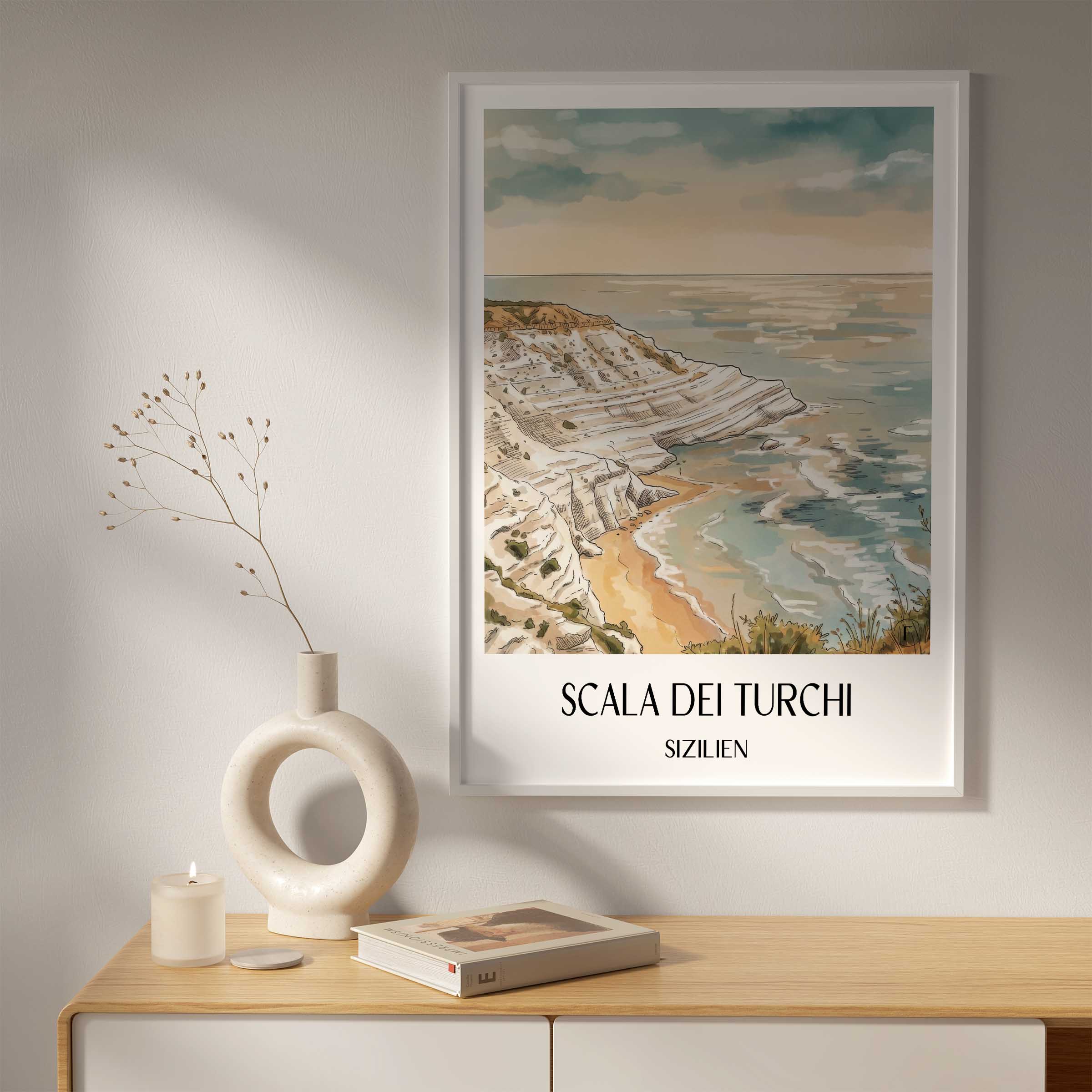 scala-dei-turchi-sizilien-italien-poster-aquarell