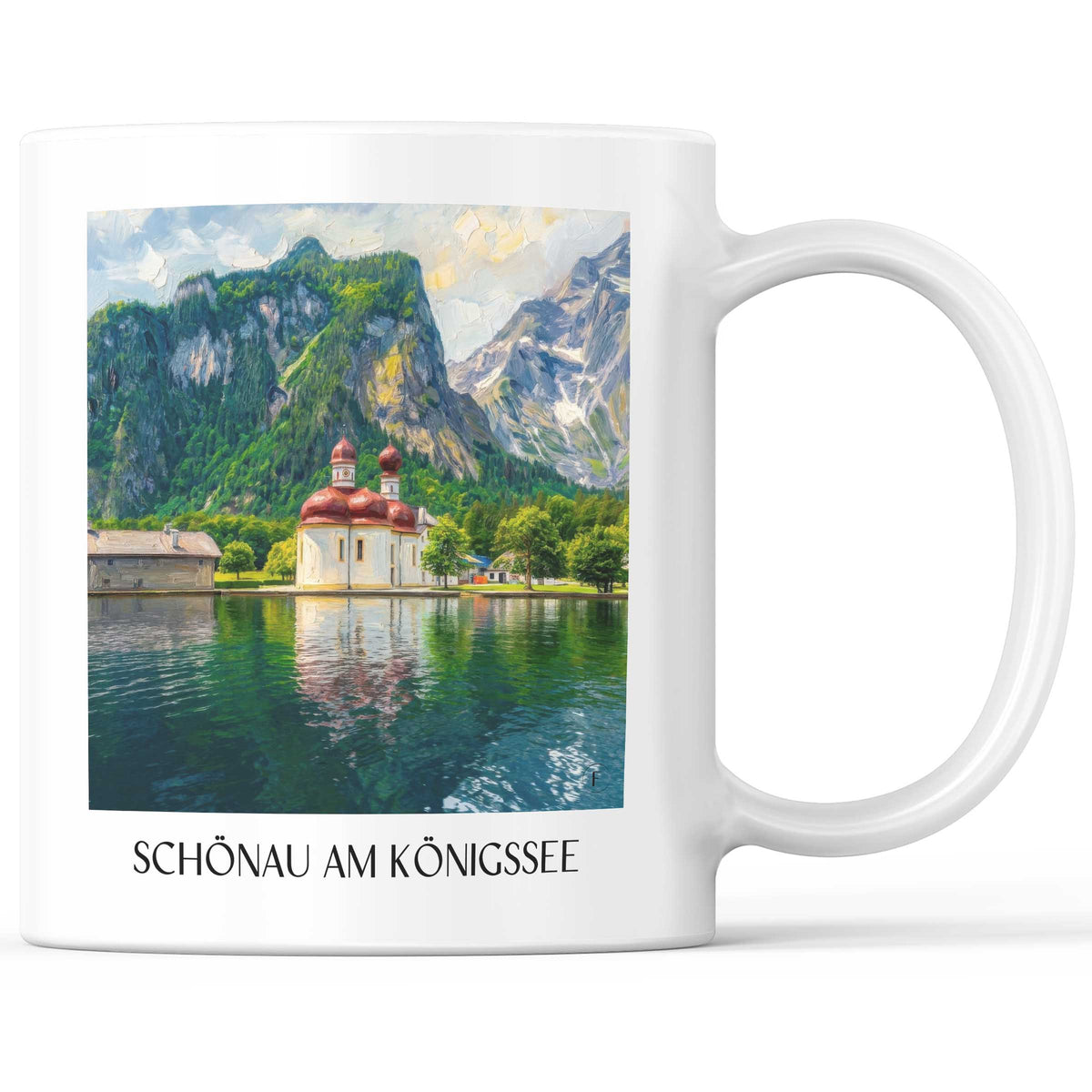 Schönau am Königssee Kaffeebecher - Berchtesgadener Land - Deutschland Becher - Kaffeetasse im Ölgemälde Stil - favplace
