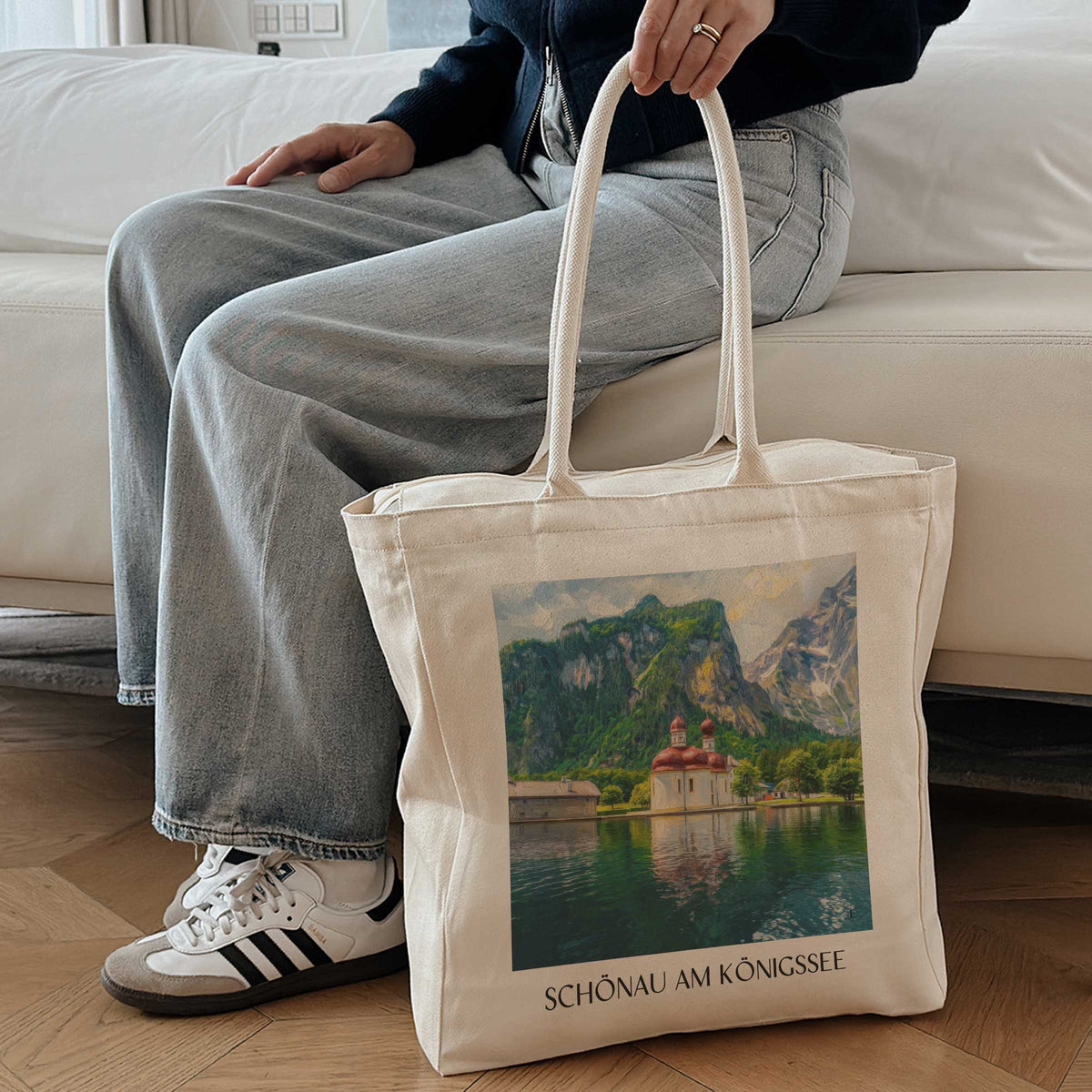 schönau-am-königssee-berchtesgadener-land-deutschland-einkaufstasche-oil-painting-oelgemaelde