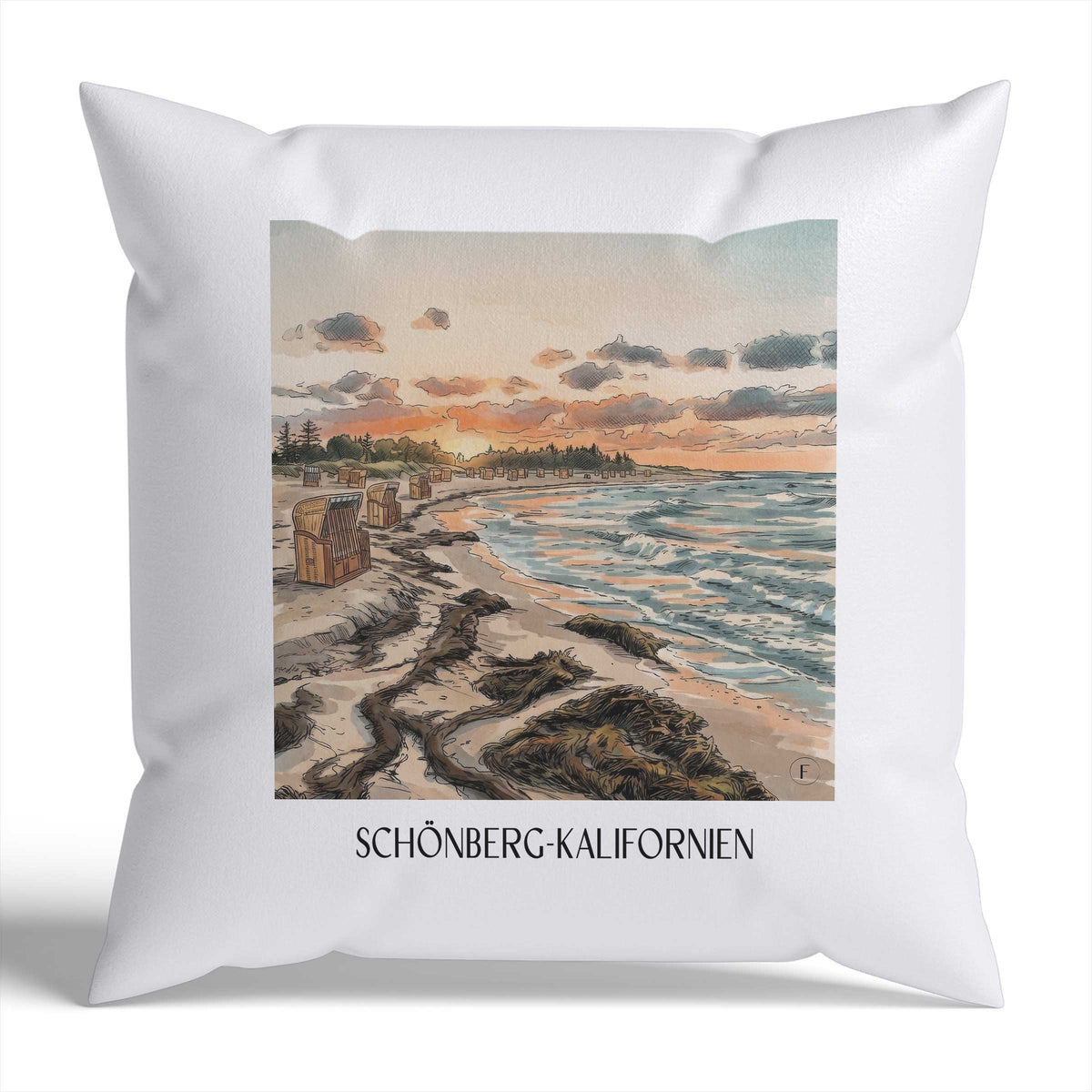 schönberg-kalifornien-schleswig-holstein-deutschland-kissenbezug-aquarell