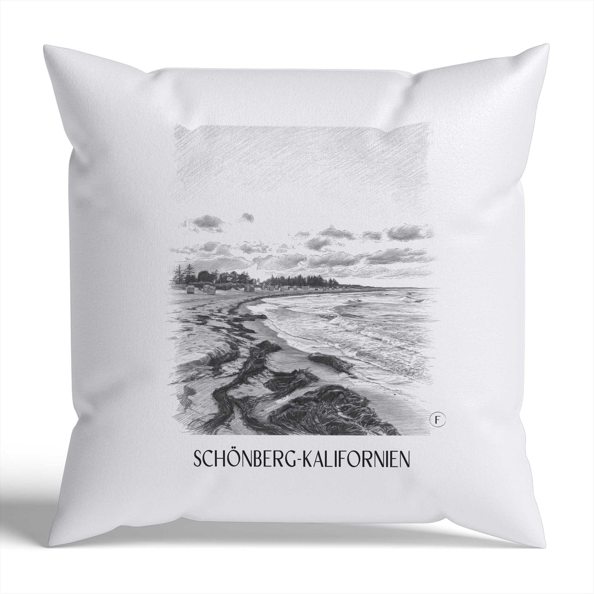 schönberg-kalifornien-schleswig-holstein-deutschland-kissenbezug-bleistift-zeichnung-drawing