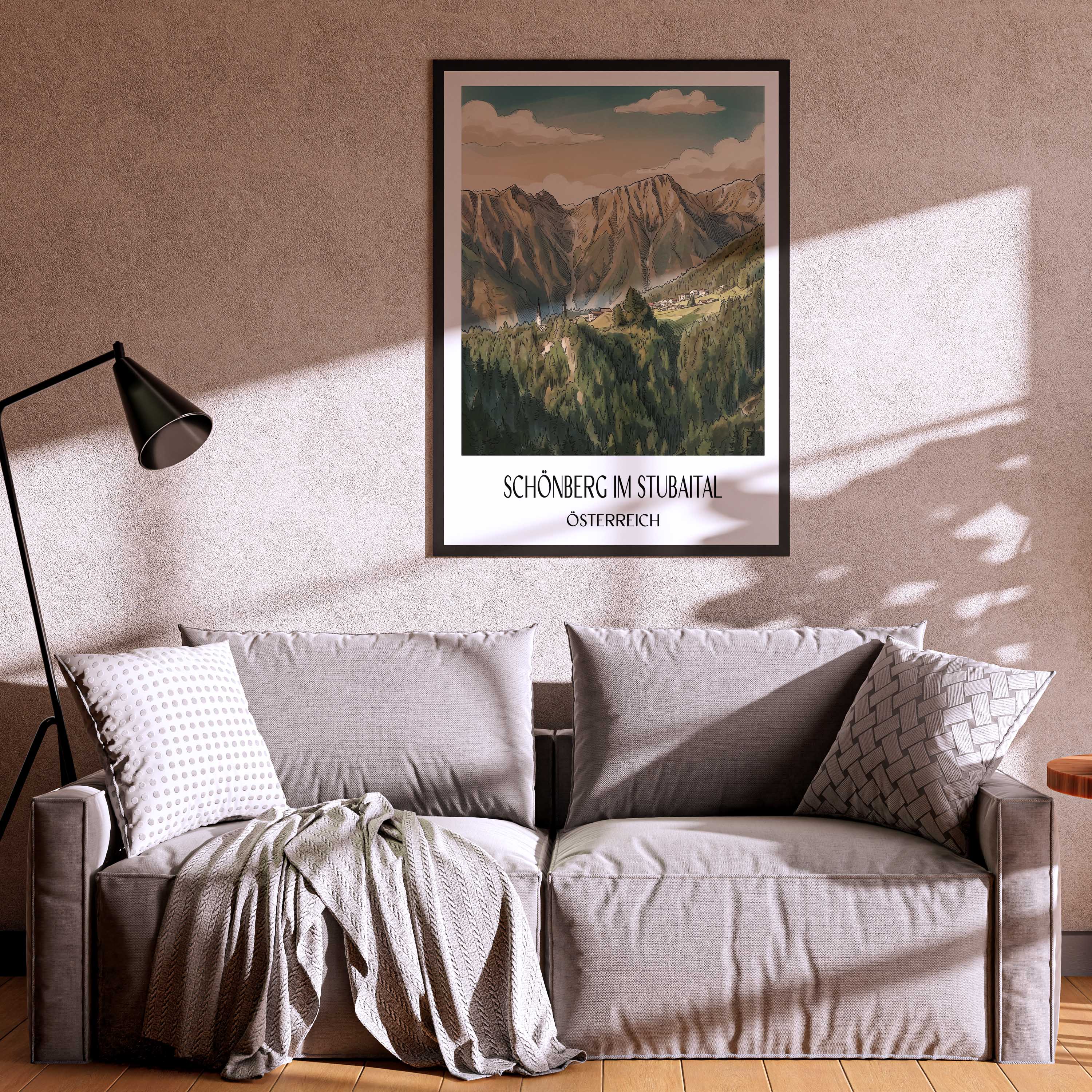schönberg-im-stubaital-österreich-österreich-poster-aquarell