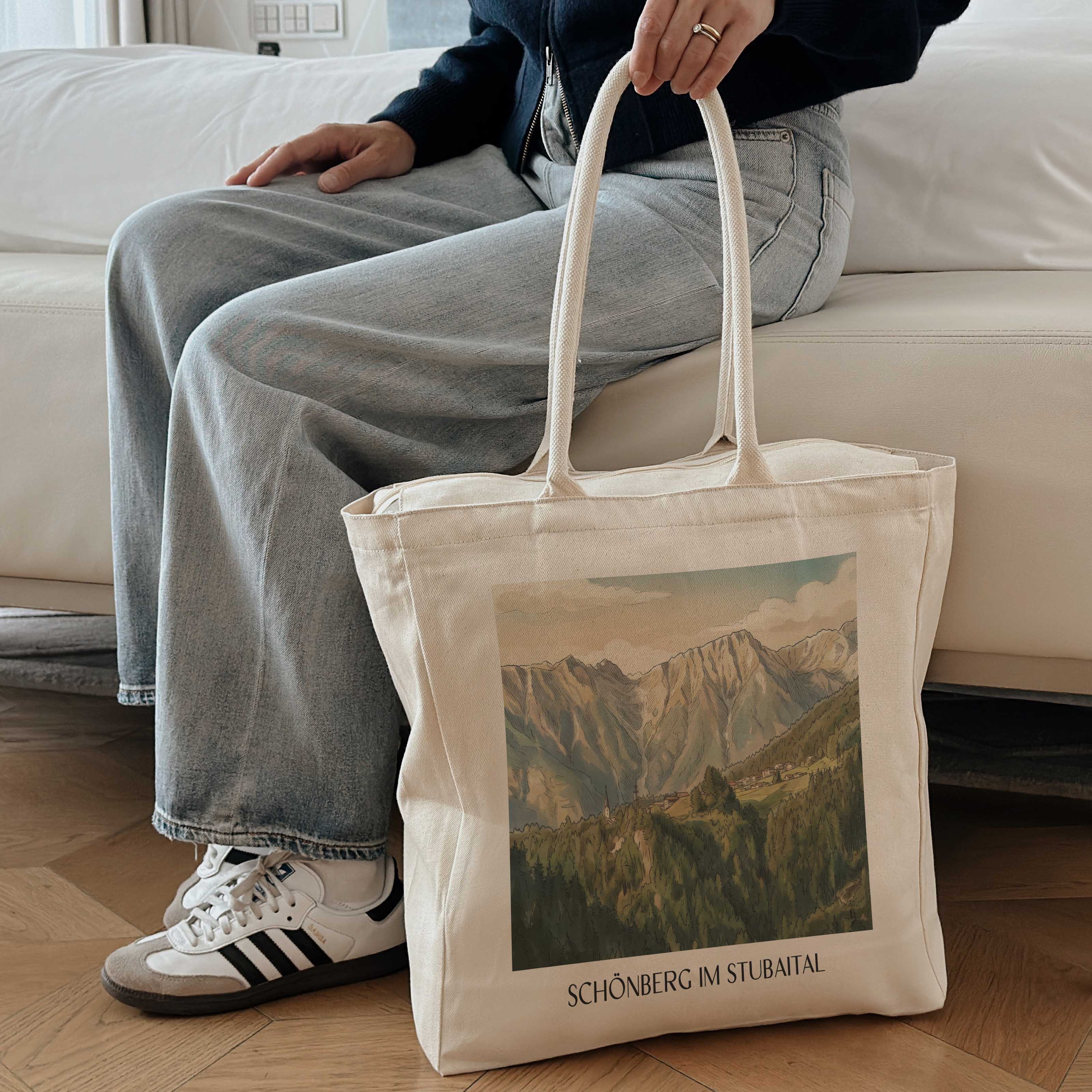 schönberg-im-stubaital-österreich-österreich-einkaufstasche-aquarell