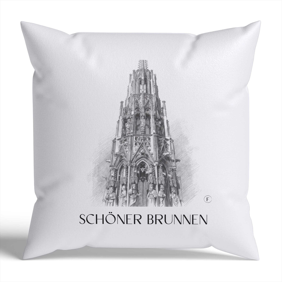schöner-brunnen-nürnberg-deutschland-kissenbezug-bleistift-zeichnung-drawing