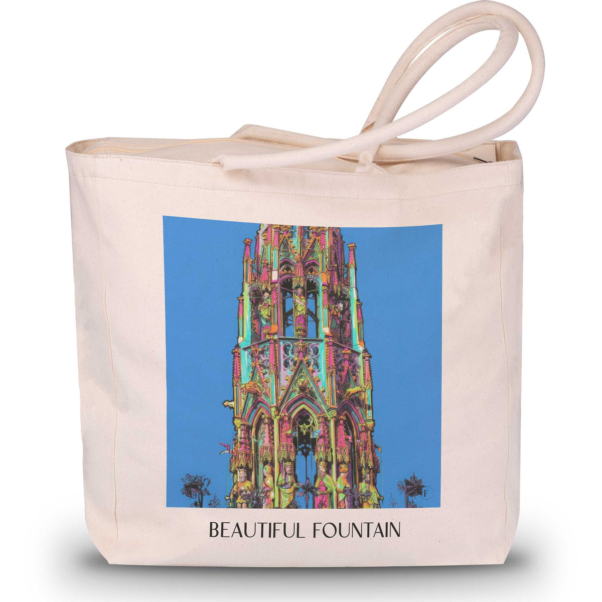 Schöner Brunnen Shopping Tasche - Nürnberg - Deutschland Tote Bag - Einkaufstasche im Tag Graffiti Stil - favplace