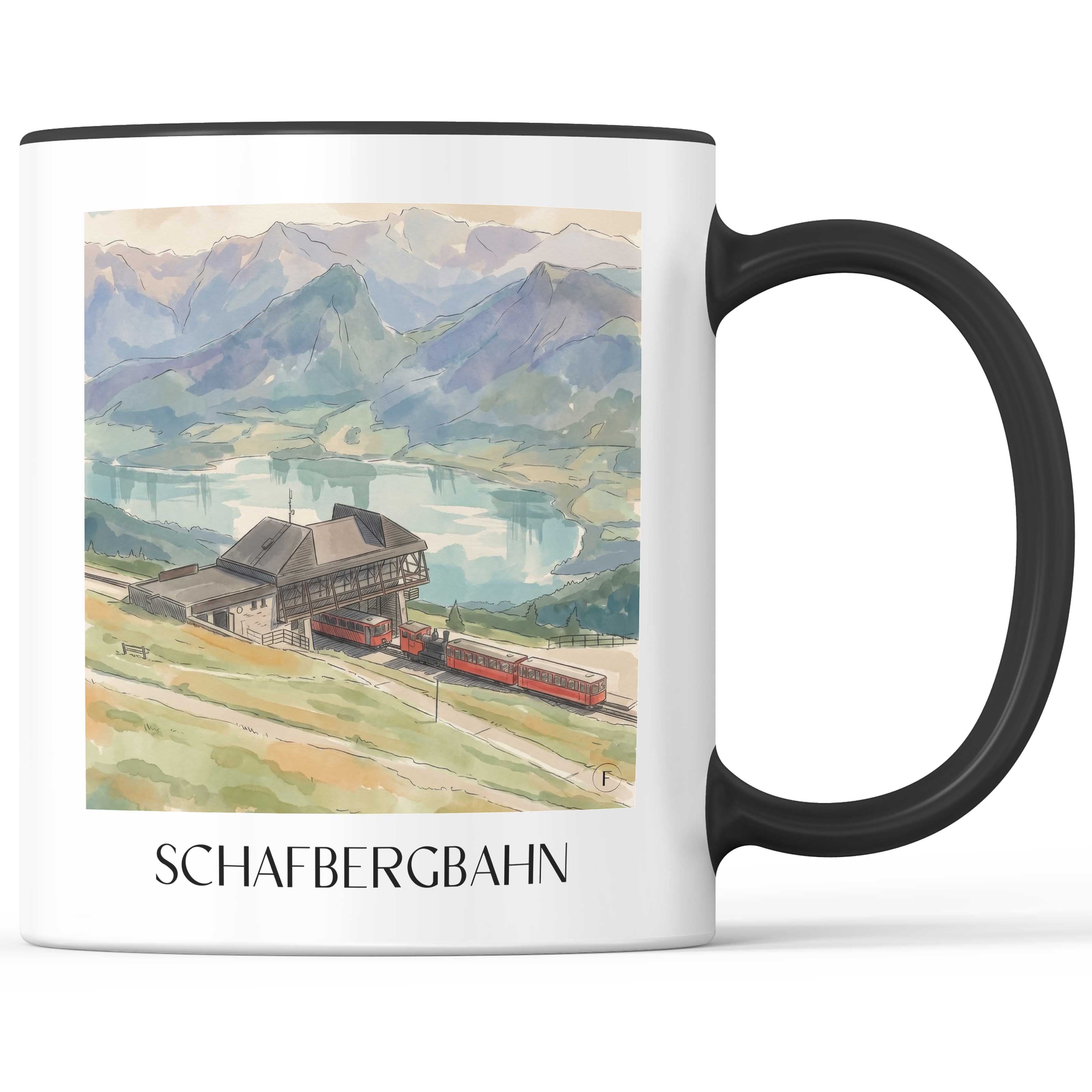 schafbergbahn-st.-wolfgang-österreich-kaffeebecher-aquarell