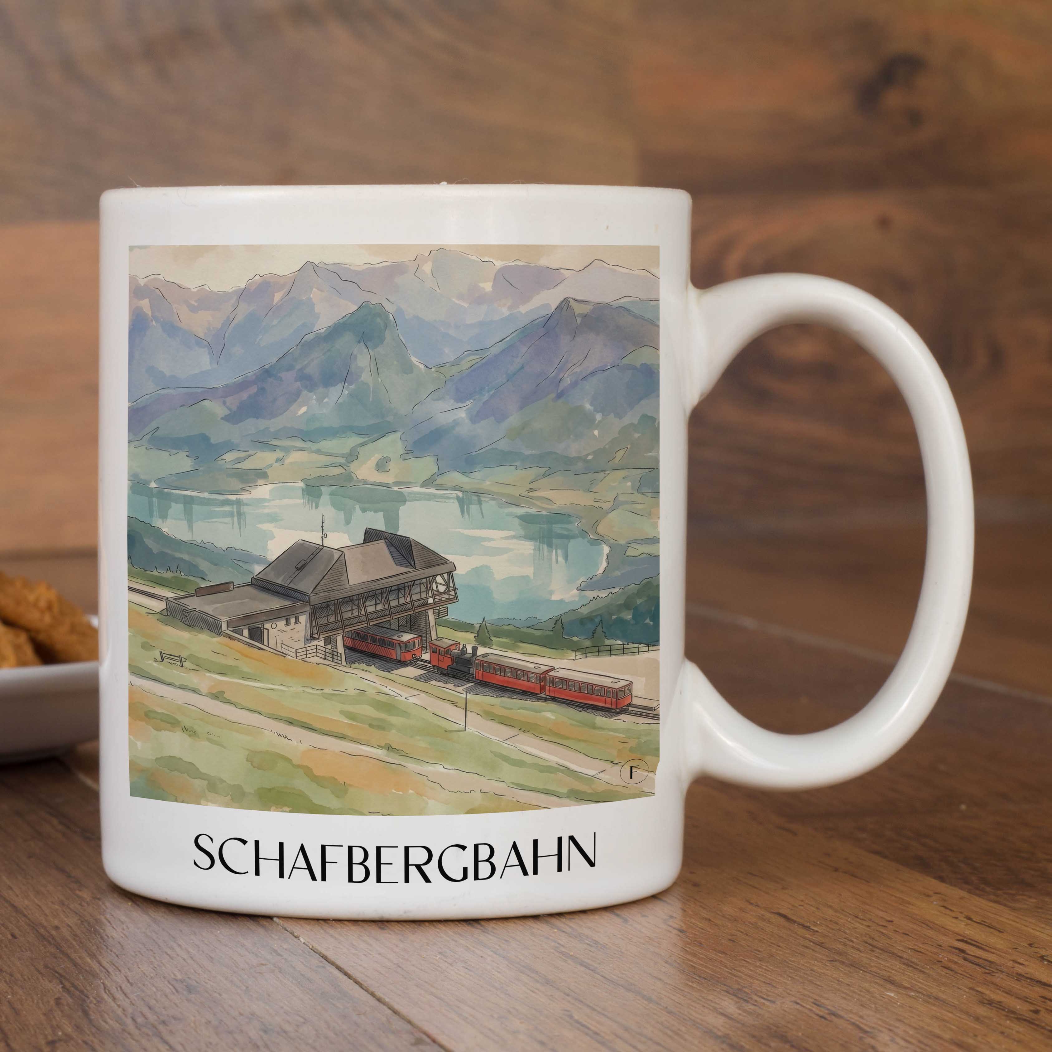 schafbergbahn-st.-wolfgang-österreich-kaffeebecher-aquarell