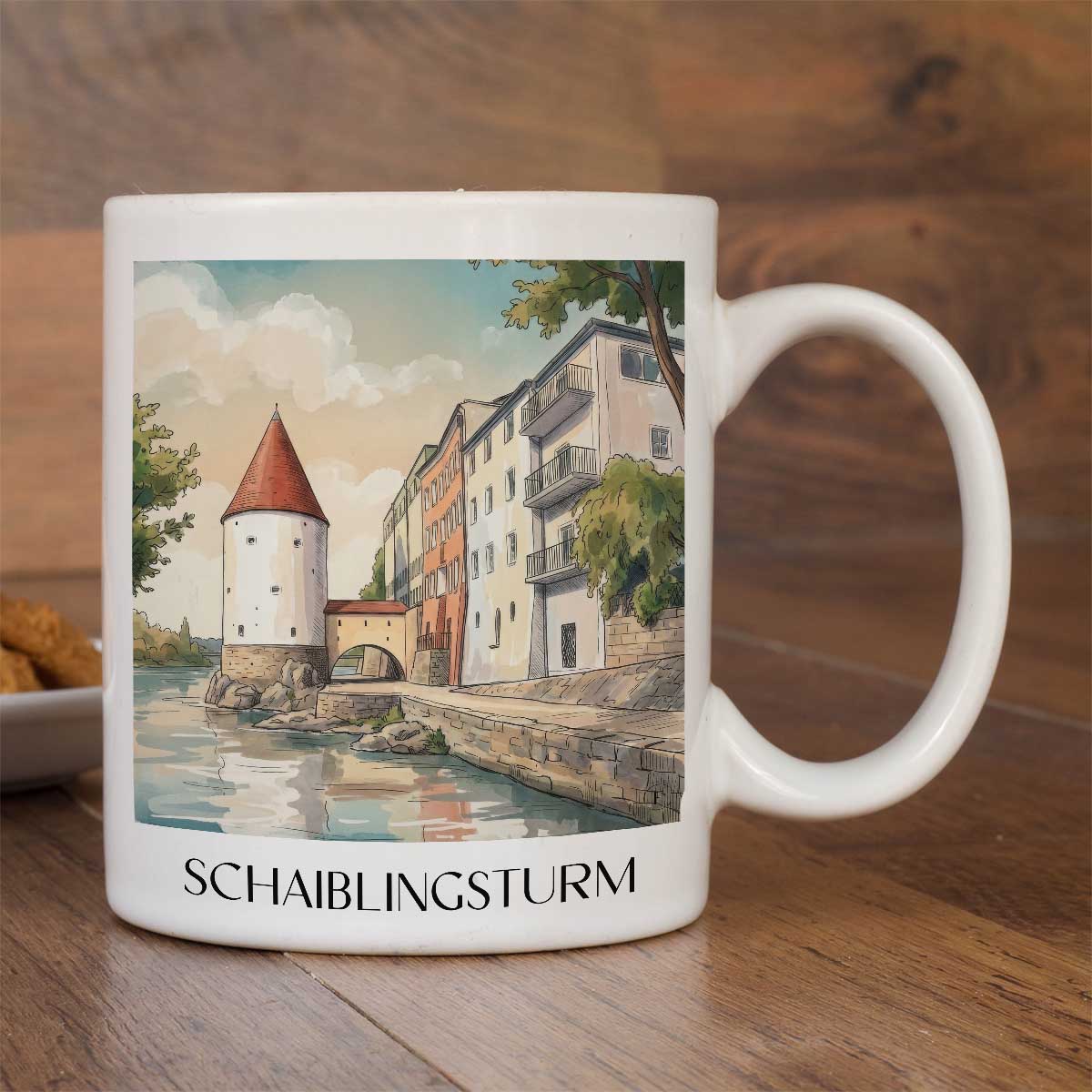 schaiblingsturm-passau-deutschland-kaffeebecher-aquarell
