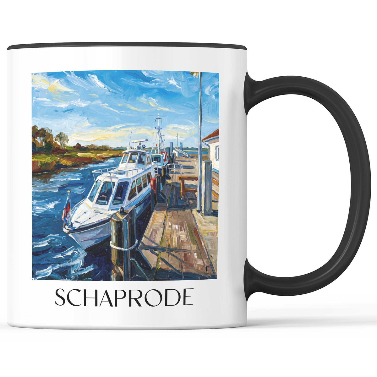 Schaprode Kaffeebecher - Rügen - Deutschland Becher - Kaffeetasse im Ölgemälde Stil