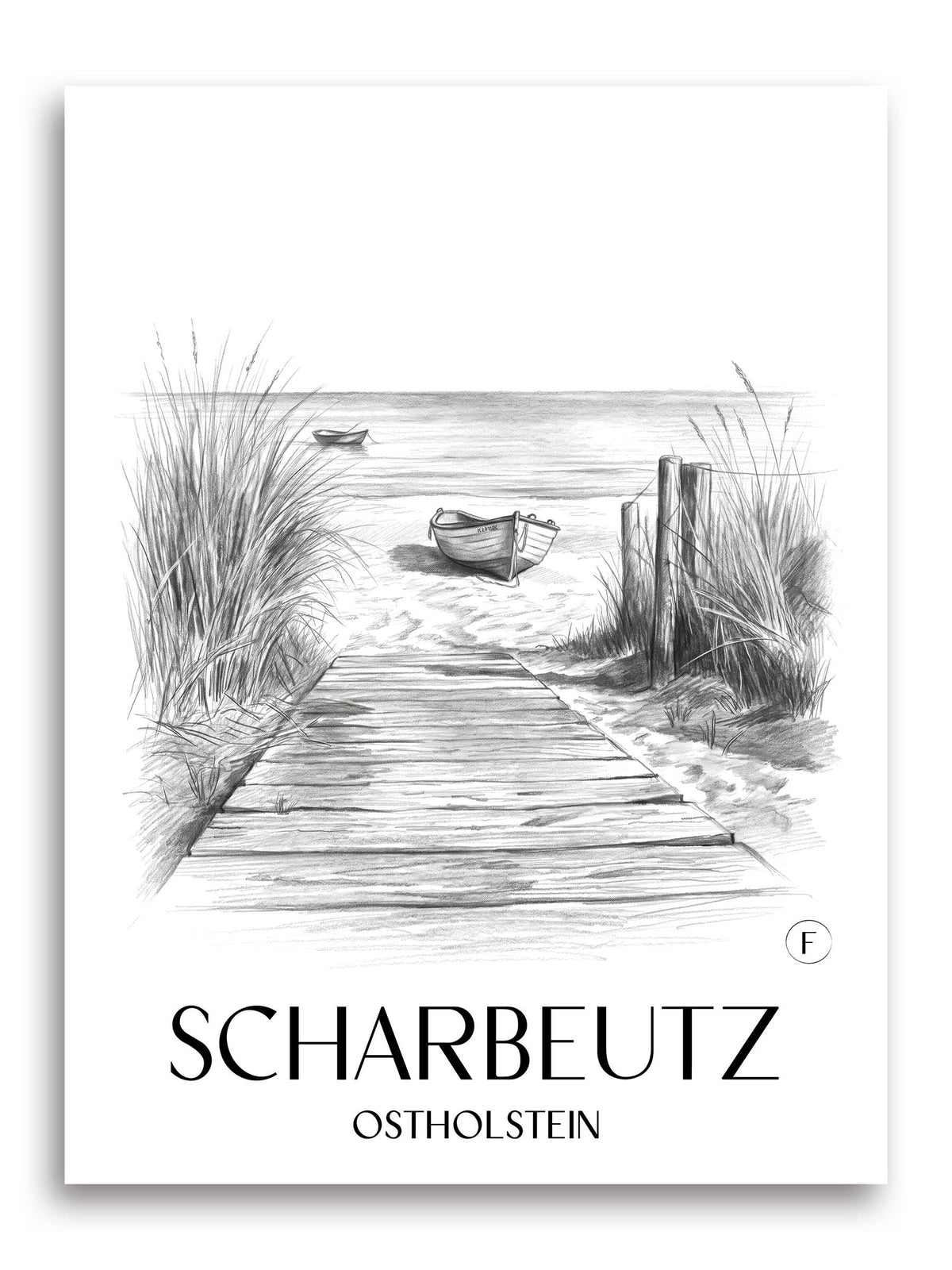 scharbeutz-ostholstein-deutschland-poster-bleistift-zeichnung-drawing