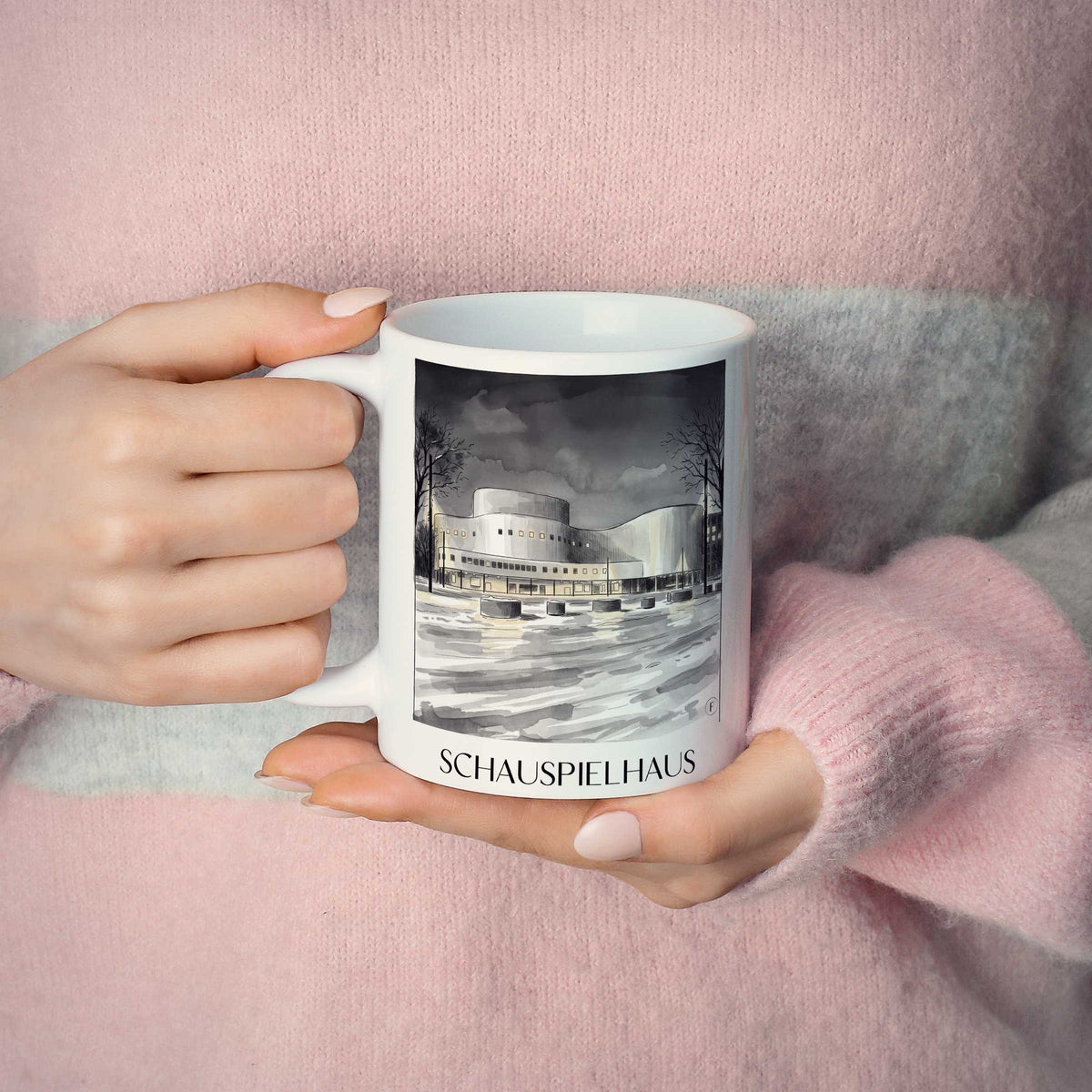 schauspielhaus-düsseldorf-deutschland-kaffeebecher-aquarell-schwarz-weiss