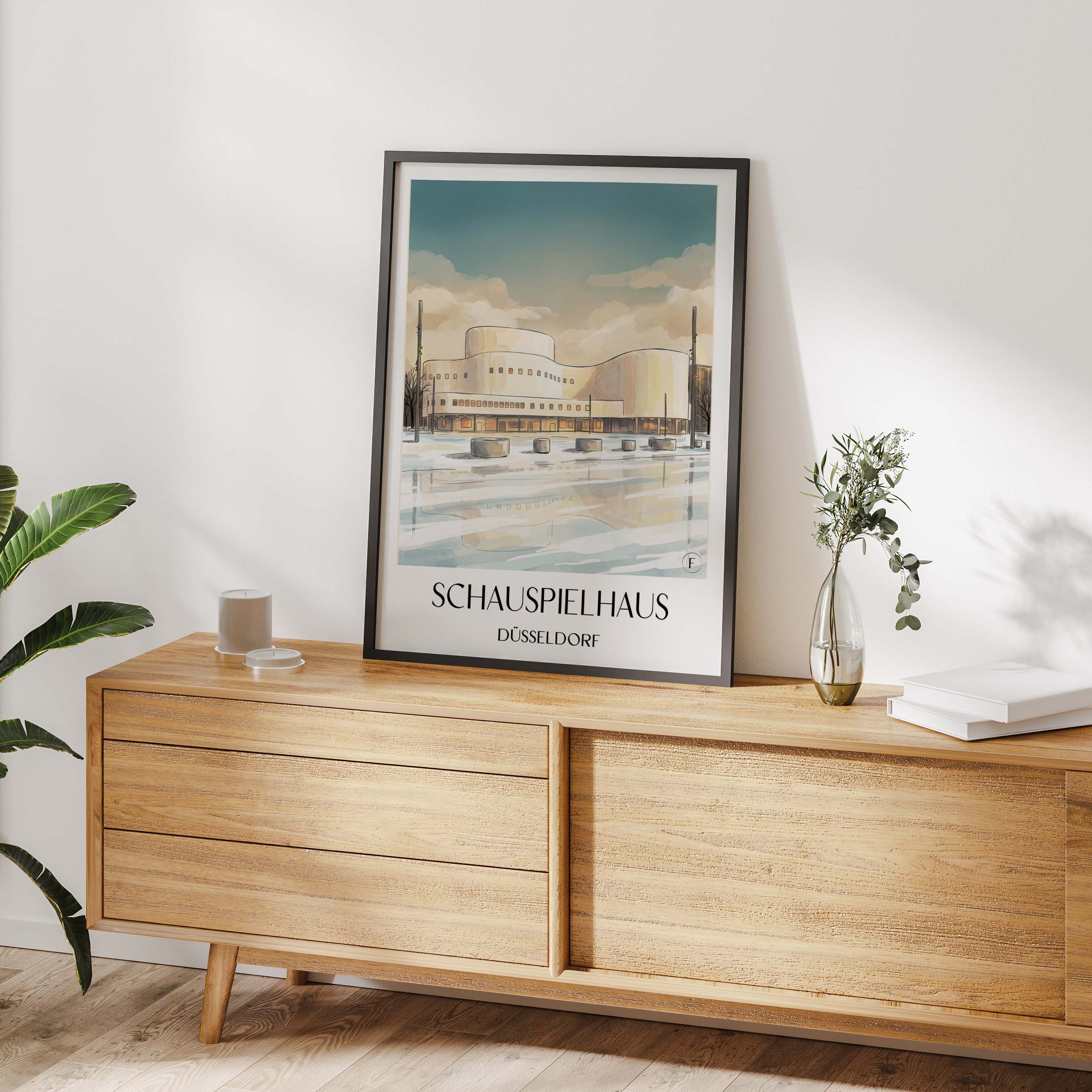 schauspielhaus-düsseldorf-deutschland-poster-aquarell