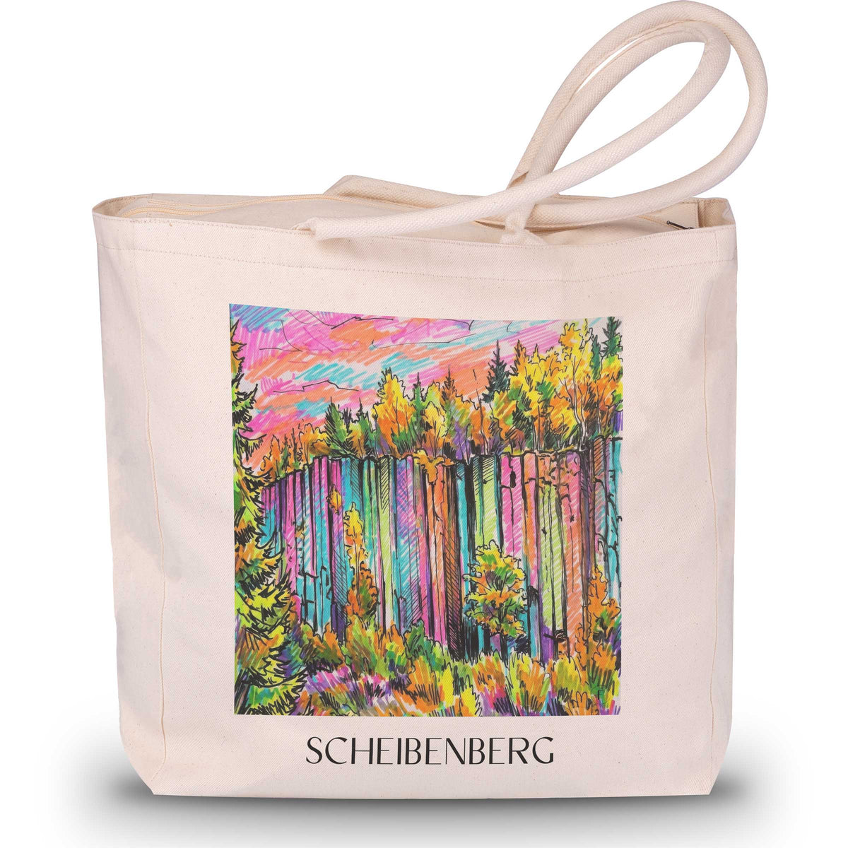 Scheibenberg Shopping Tasche - Erzgebirge - Deutschland Tote Bag - Einkaufstasche im Tag Graffiti Stil - favplace