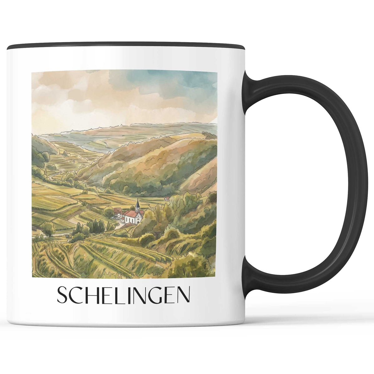 schelingen-kaiserstuhl-deutschland-kaffeebecher-aquarell