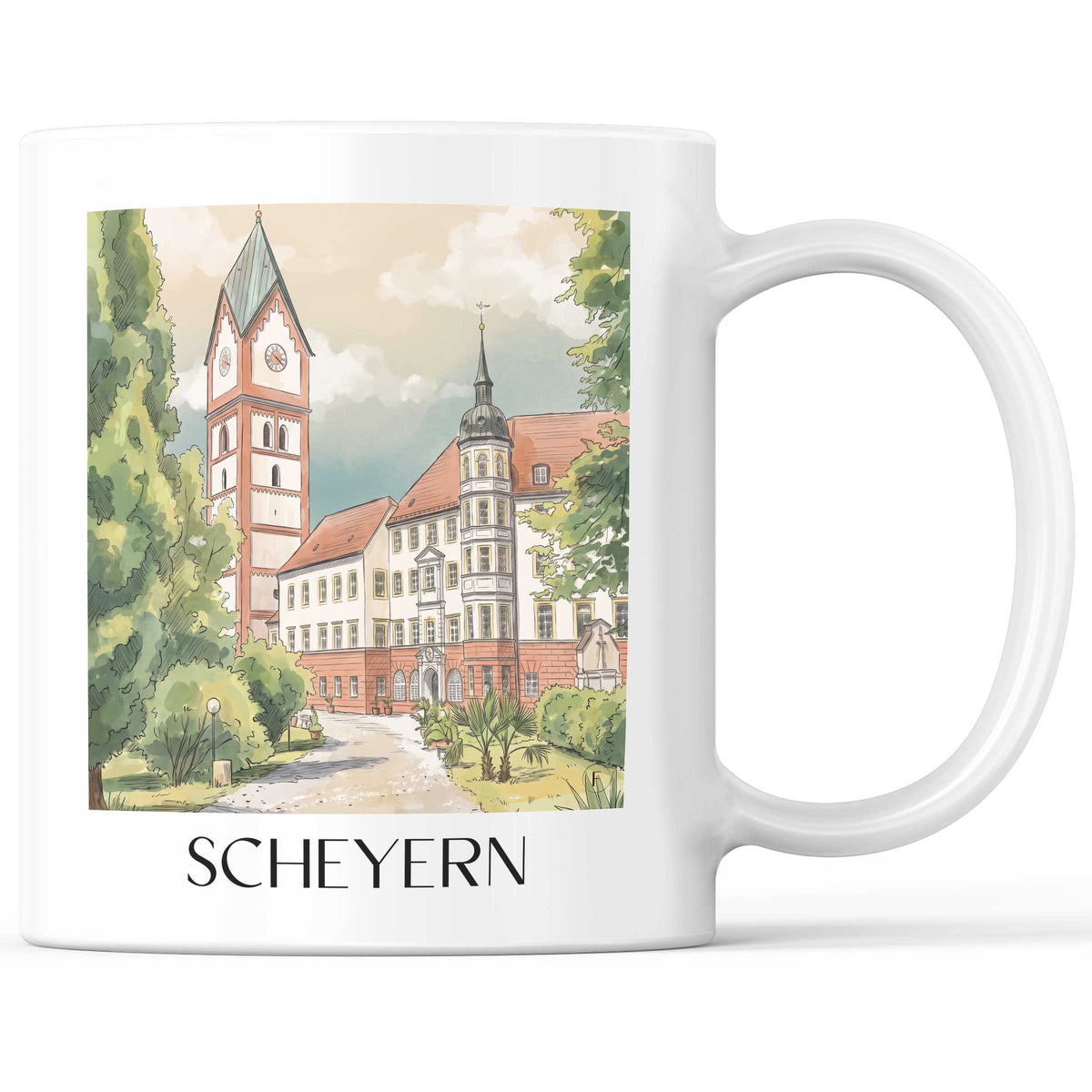 Scheyern Kaffeebecher - Hallertau - Deutschland Becher - Kaffeetasse im Aquarell Stil - favplace