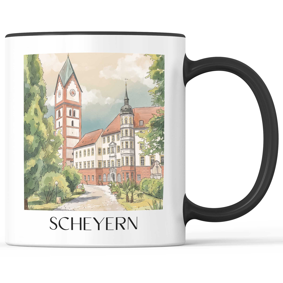 Scheyern Kaffeebecher - Hallertau - Deutschland Becher - Kaffeetasse im Aquarell Stil - favplace