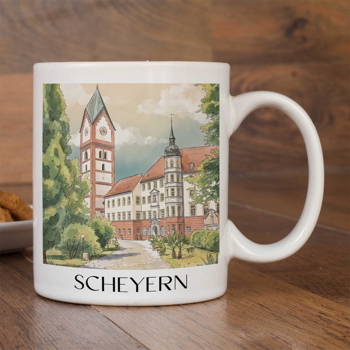 scheyern-hallertau-deutschland-kaffeebecher-aquarell