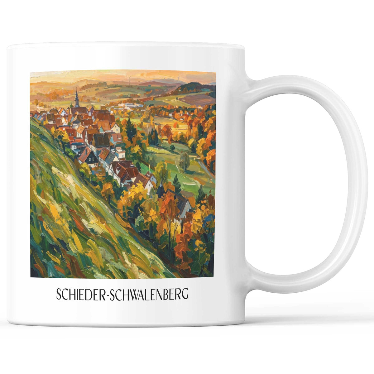 Schieder-Schwalenberg Kaffeebecher - Ostwestfalen-Lippe - Deutschland Becher - Kaffeetasse im Ölgemälde Stil - favplace