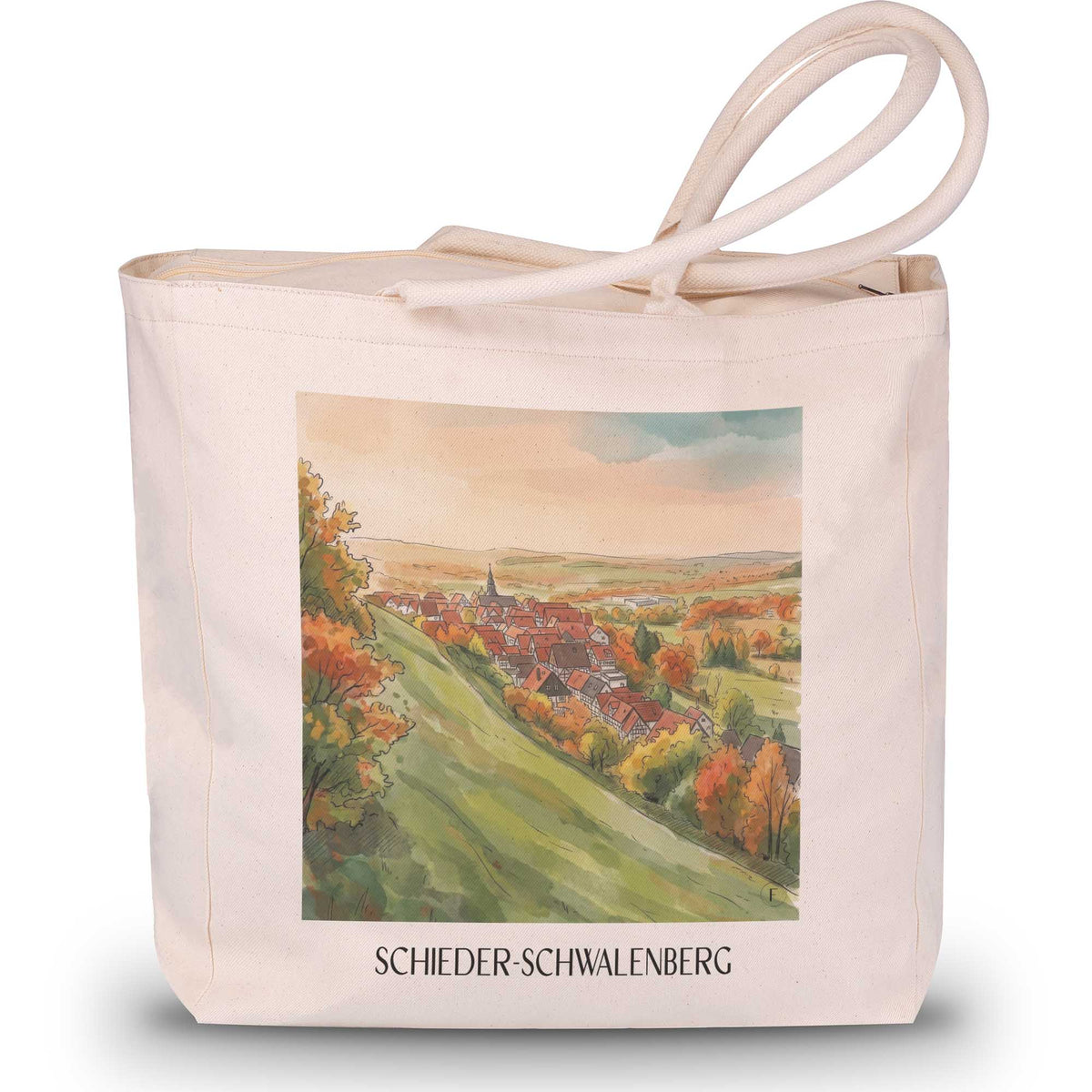 Schieder-Schwalenberg Shopping Tasche - Ostwestfalen-Lippe - Deutschland Tote Bag - Einkaufstasche im Aquarell Stil - favplace