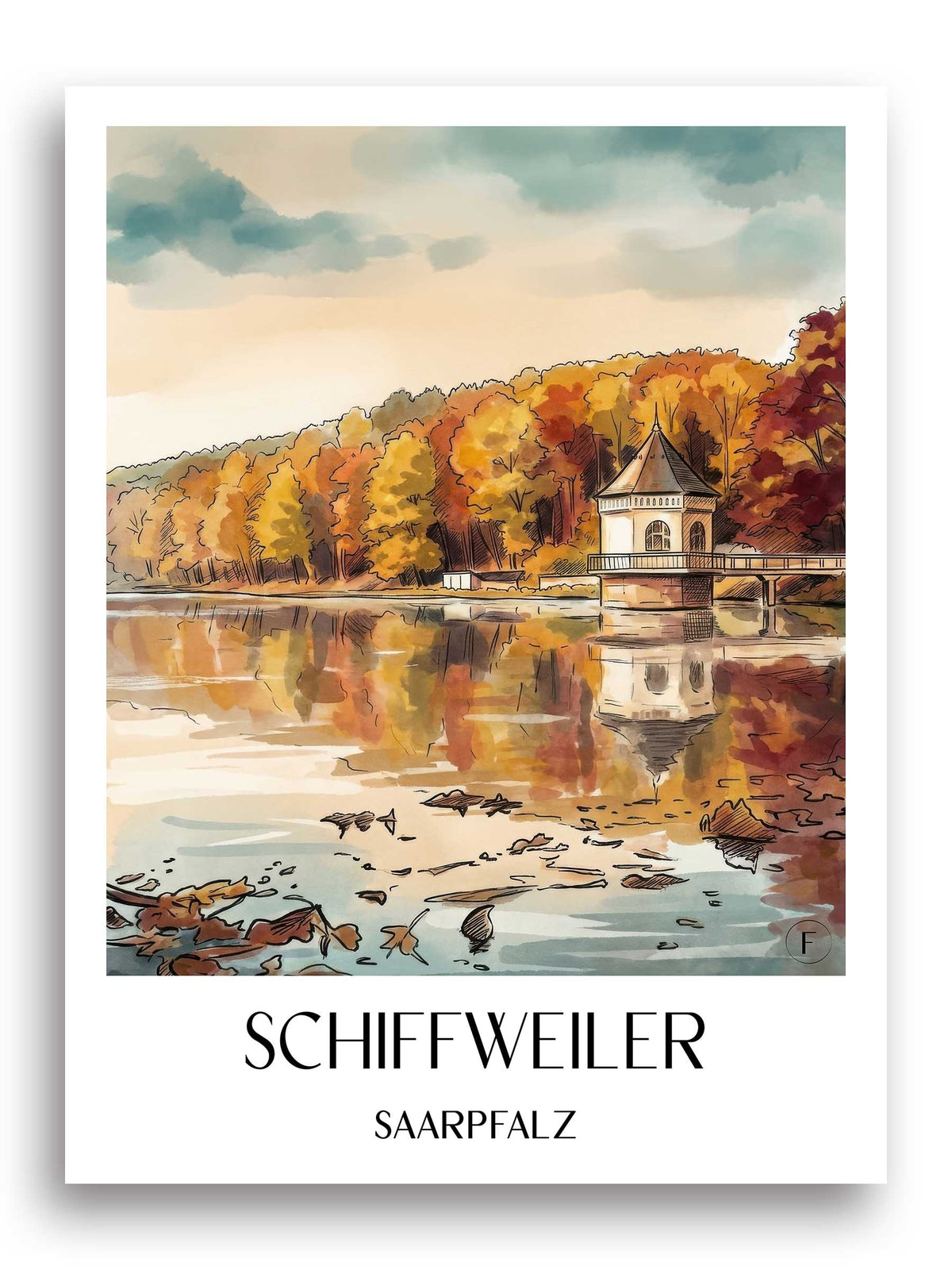 schiffweiler-saarpfalz-deutschland-poster-aquarell