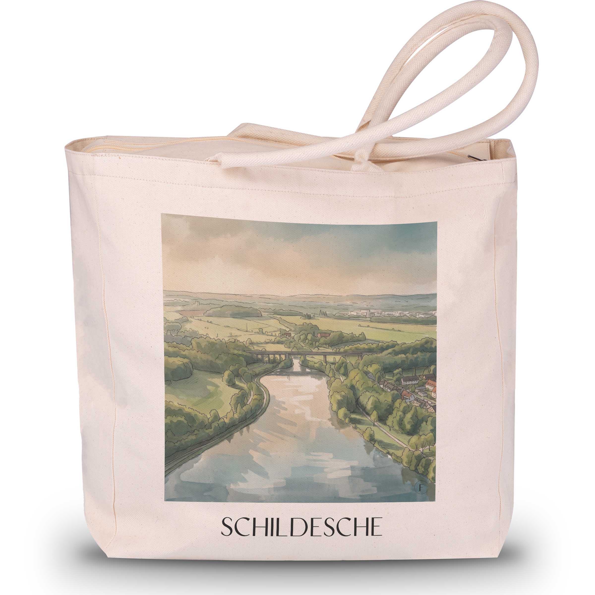 Schildesche Shopping Tasche - Bielefeld - Deutschland Tote Bag - Einkaufstasche im Aquarell Stil - favplace