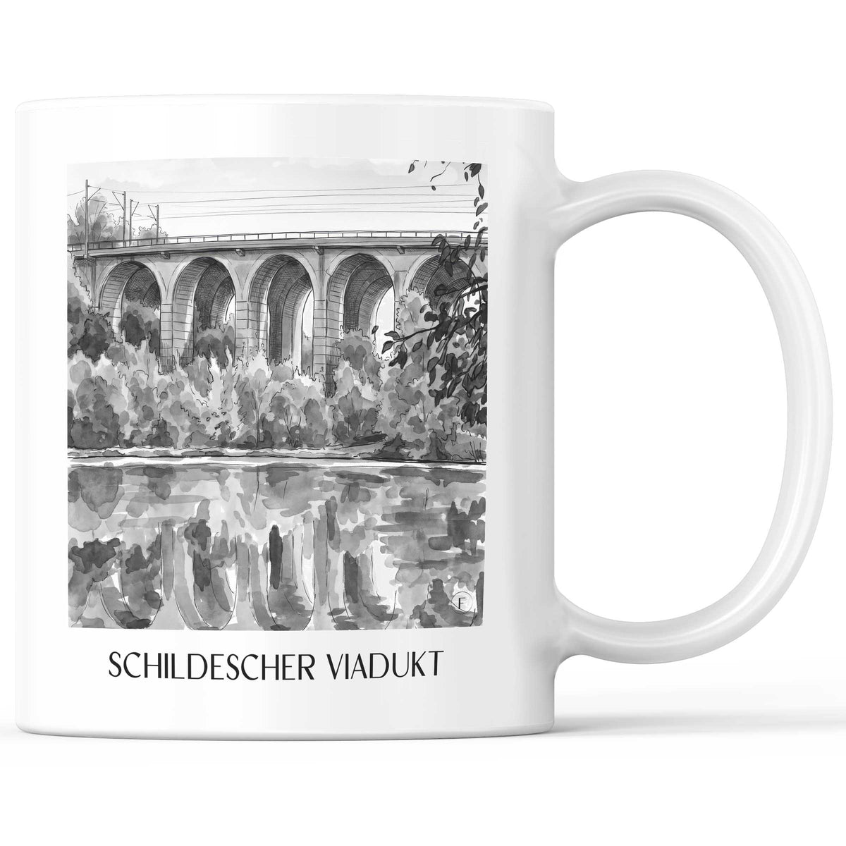 schildescher-viadukt-bielefeld-deutschland-kaffeebecher-aquarell-schwarz-weiss