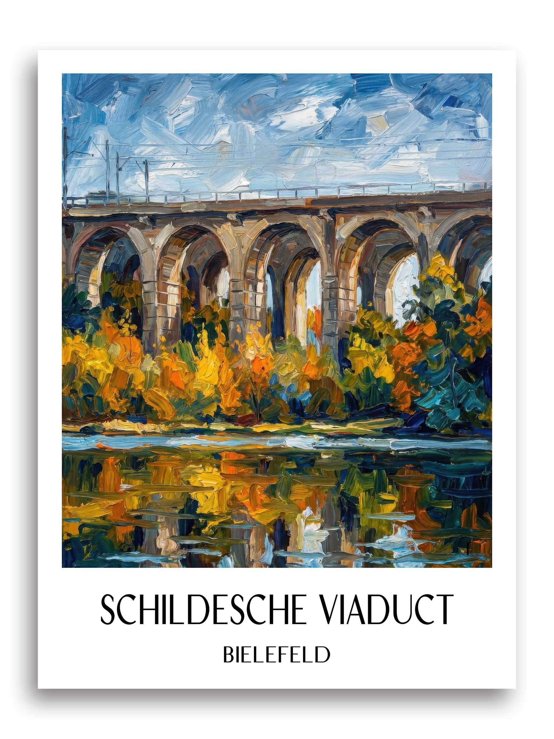 Schildescher Viadukt Poster - Bielefeld - Deutschland Kunstdruck - Ölgemälde von A4 bis A1 - favplace