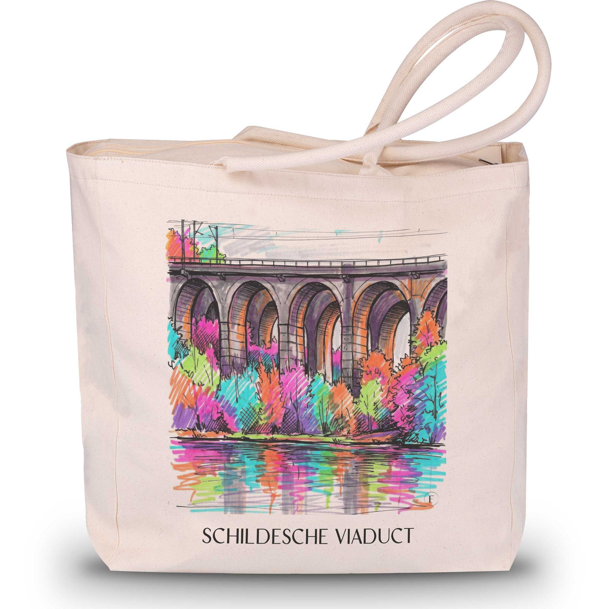 Schildescher Viadukt Shopping Tasche - Bielefeld - Deutschland Tote Bag - Einkaufstasche im Tag Graffiti Stil - favplace