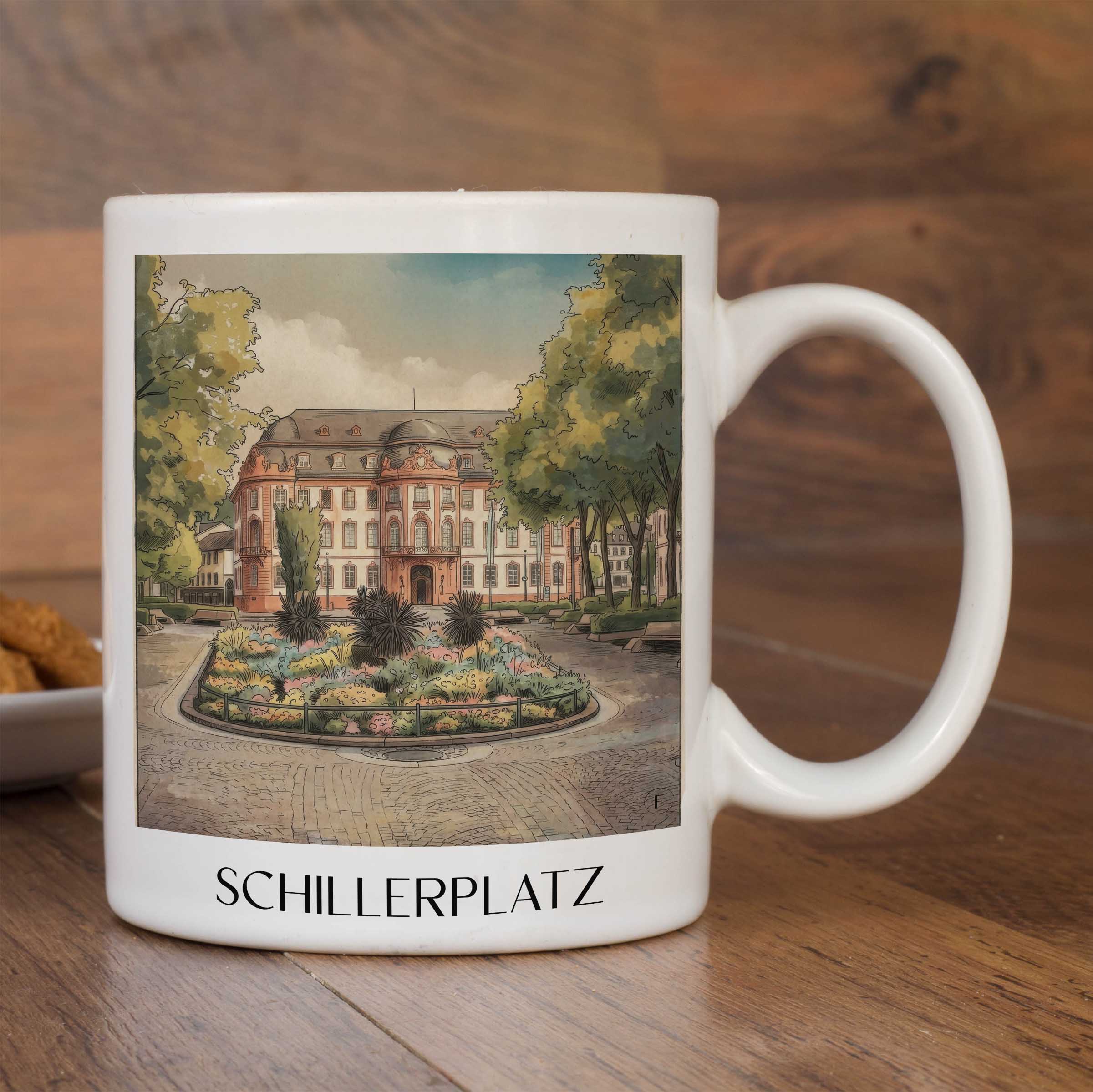 schillerplatz-mainz-deutschland-kaffeebecher-aquarell