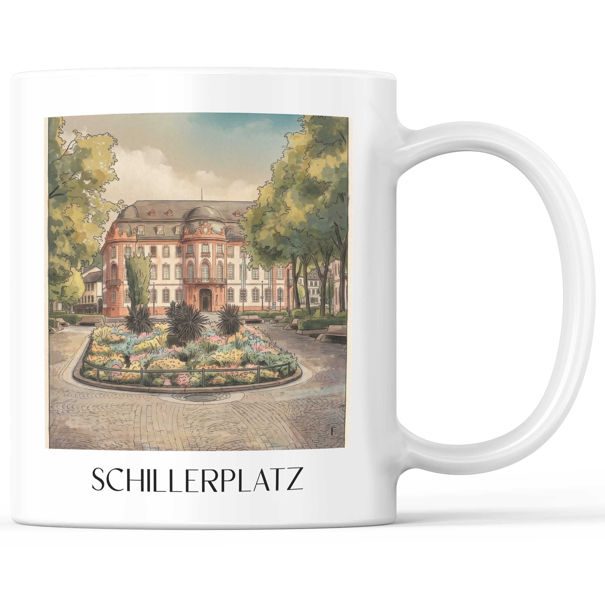schillerplatz-mainz-deutschland-kaffeebecher-aquarell
