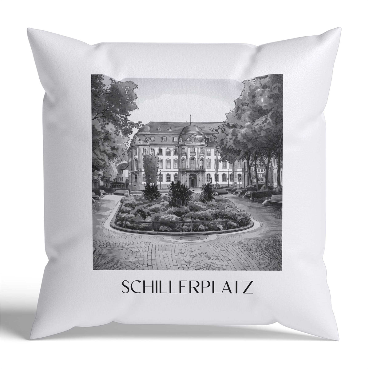 schillerplatz-mainz-deutschland-kissenbezug-aquarell-schwarz-weiss