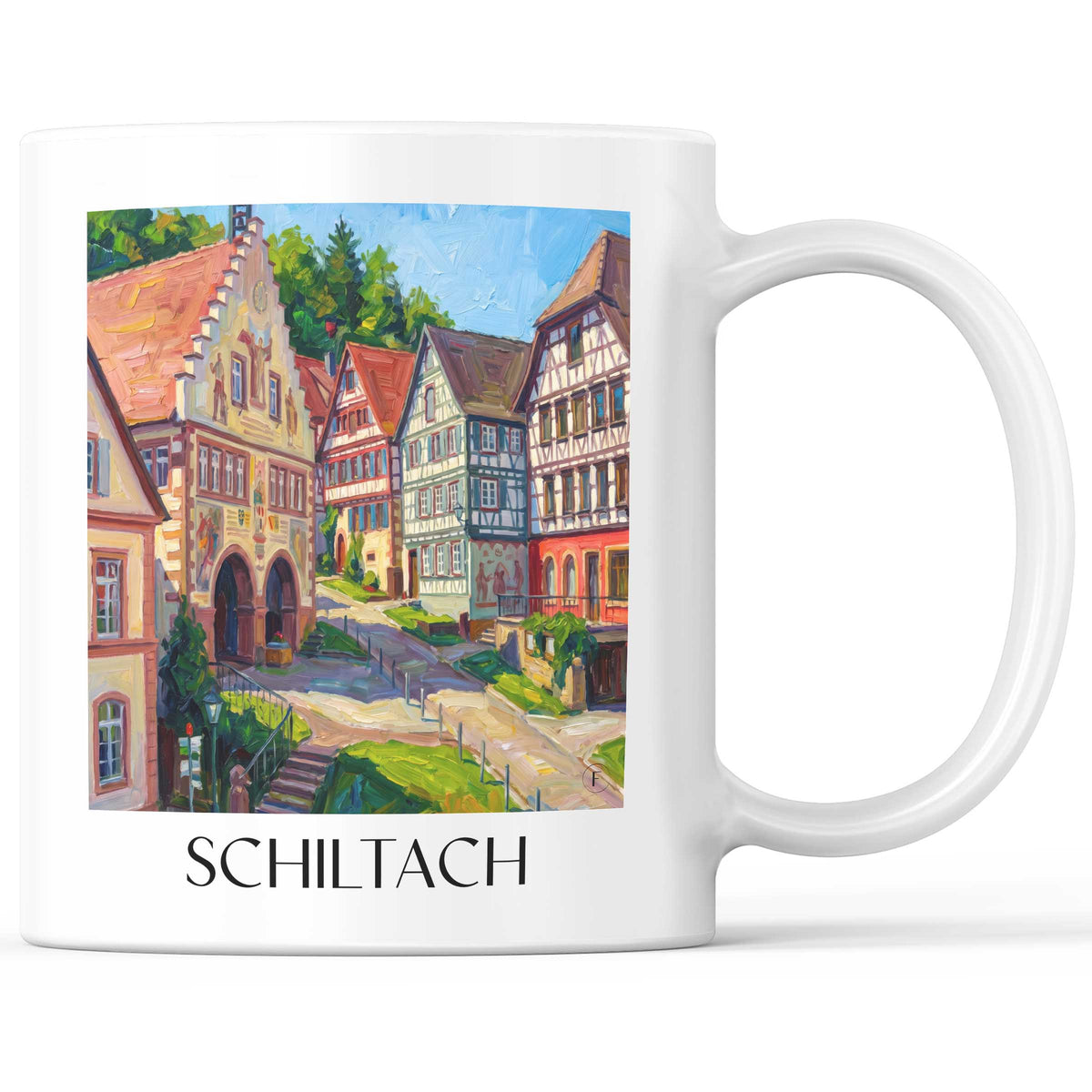 schiltach-schwarzwald-deutschland-kaffeebecher-oil-painting-oelgemaelde