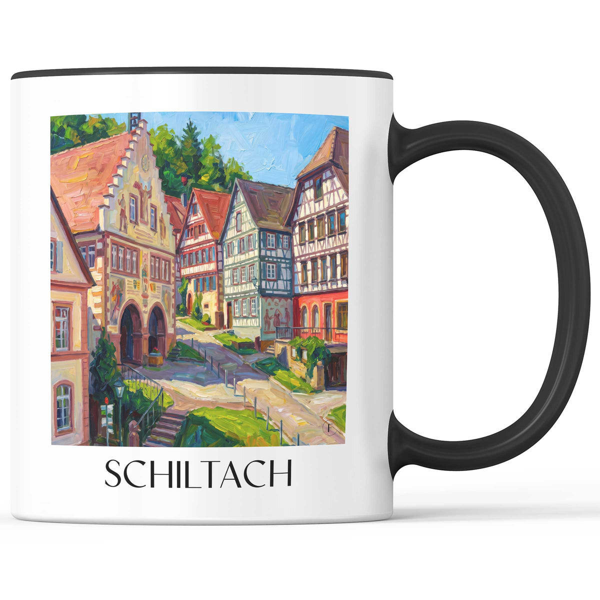 Schiltach Kaffeebecher - Schwarzwald - Deutschland Becher - Kaffeetasse im Ölgemälde Stil - favplace