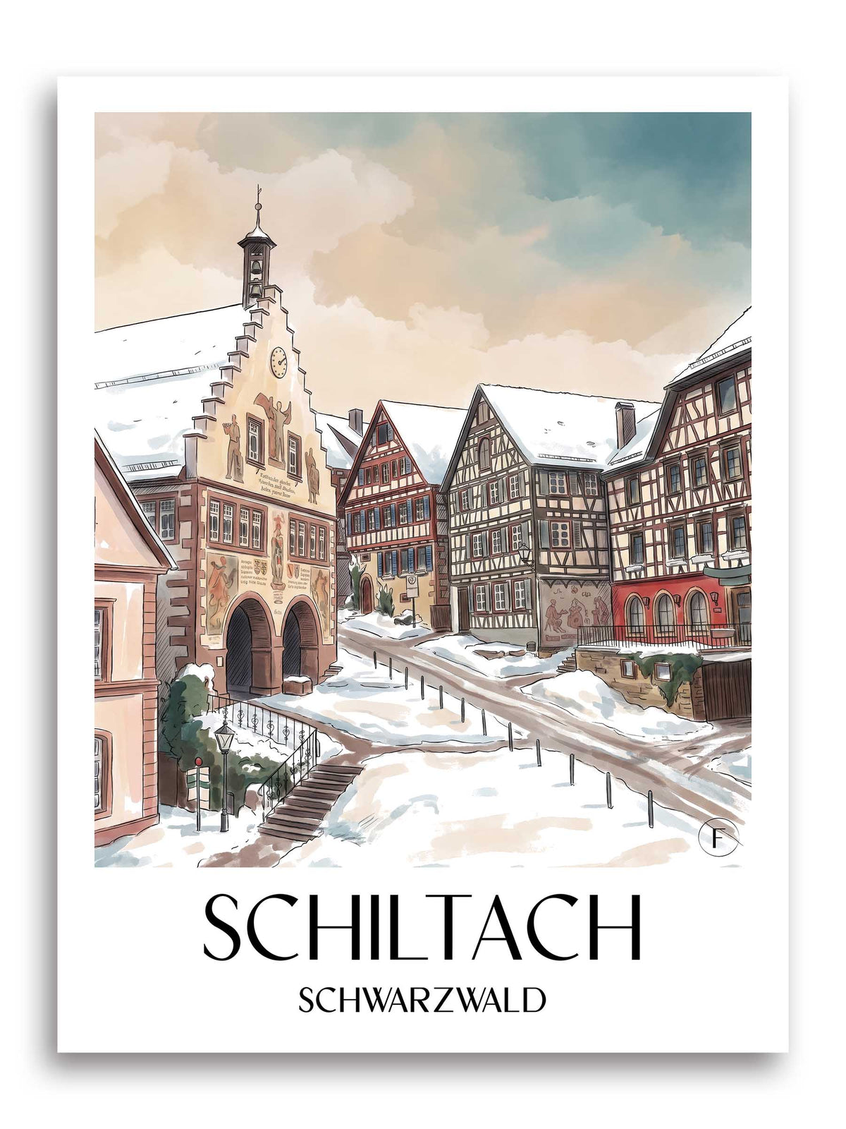 schiltach-schwarzwald-deutschland-poster-aquarell