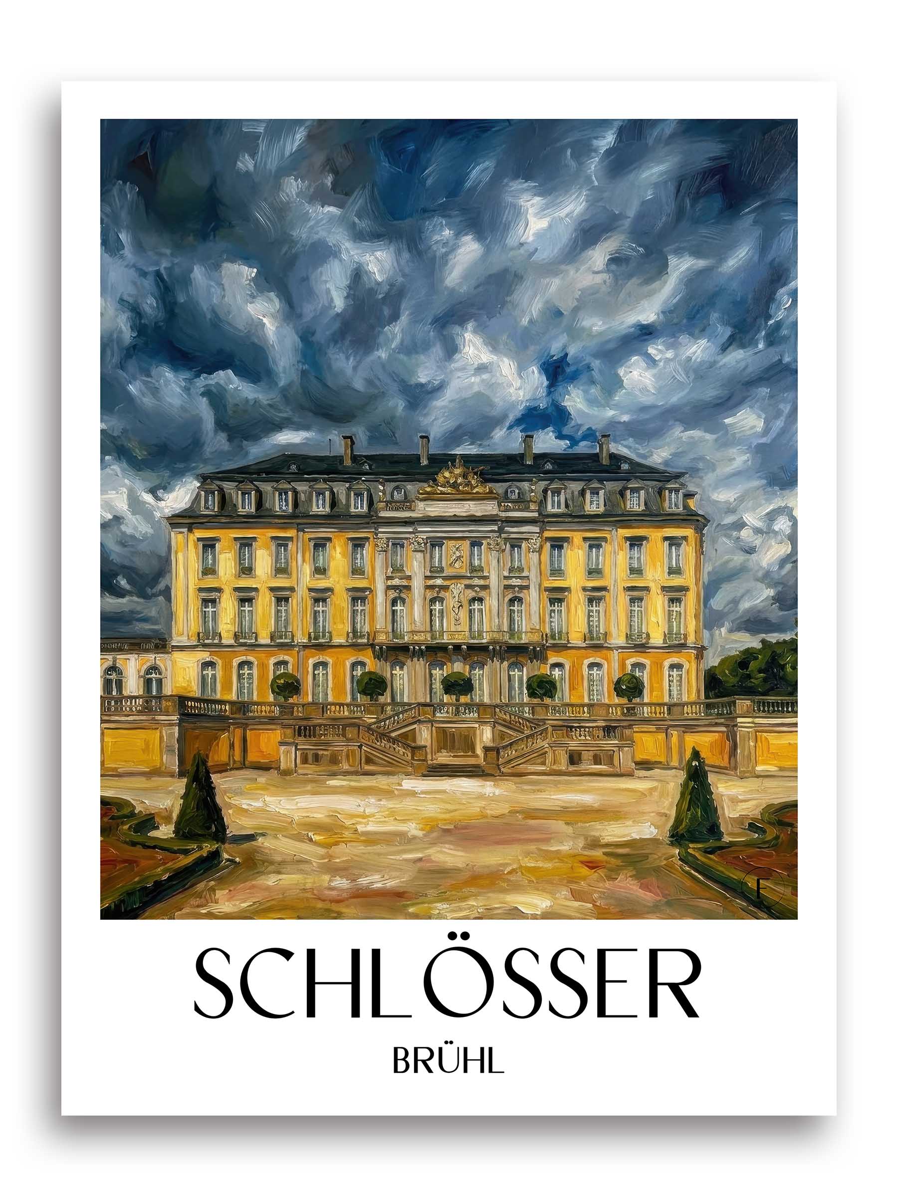 schlösser-brühl-deutschland-poster-oil-painting-oelgemaelde