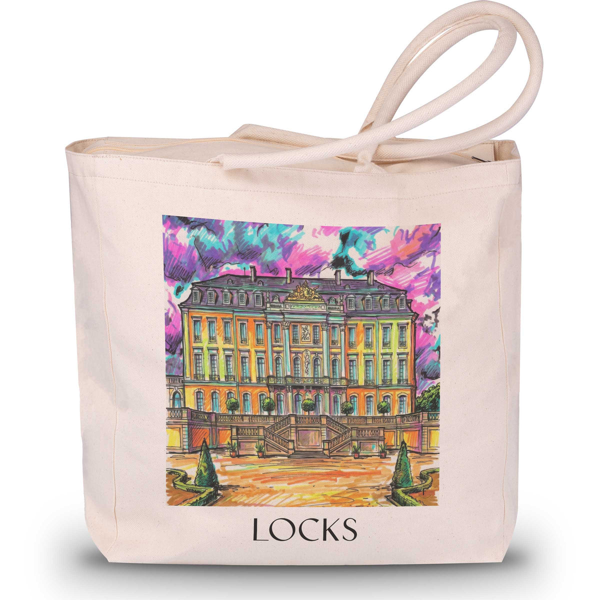 Schlösser Shopping Tasche - Brühl - Deutschland Tote Bag - Einkaufstasche im Tag Graffiti Stil - favplace