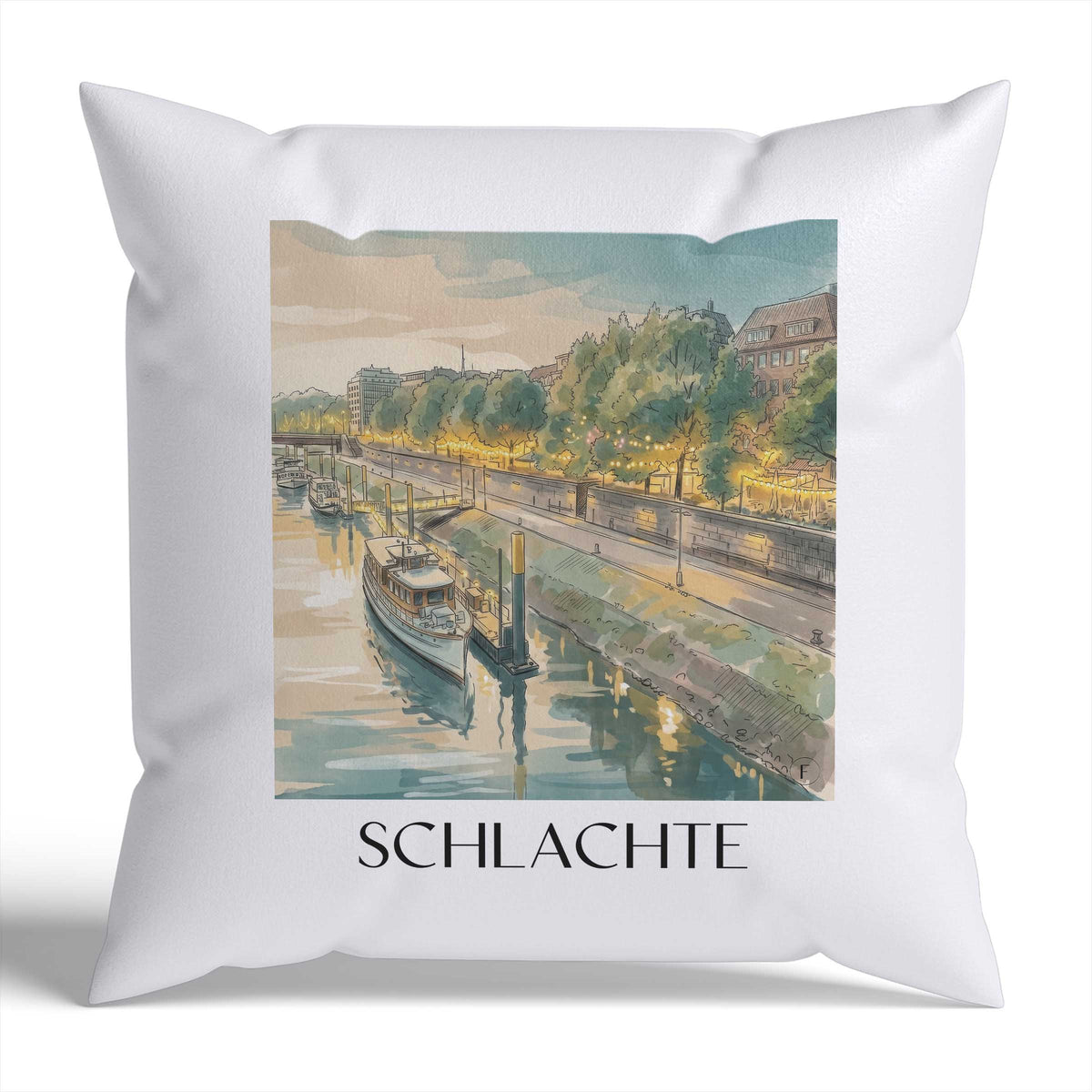 schlachte-bremen-deutschland-kissenbezug-aquarell