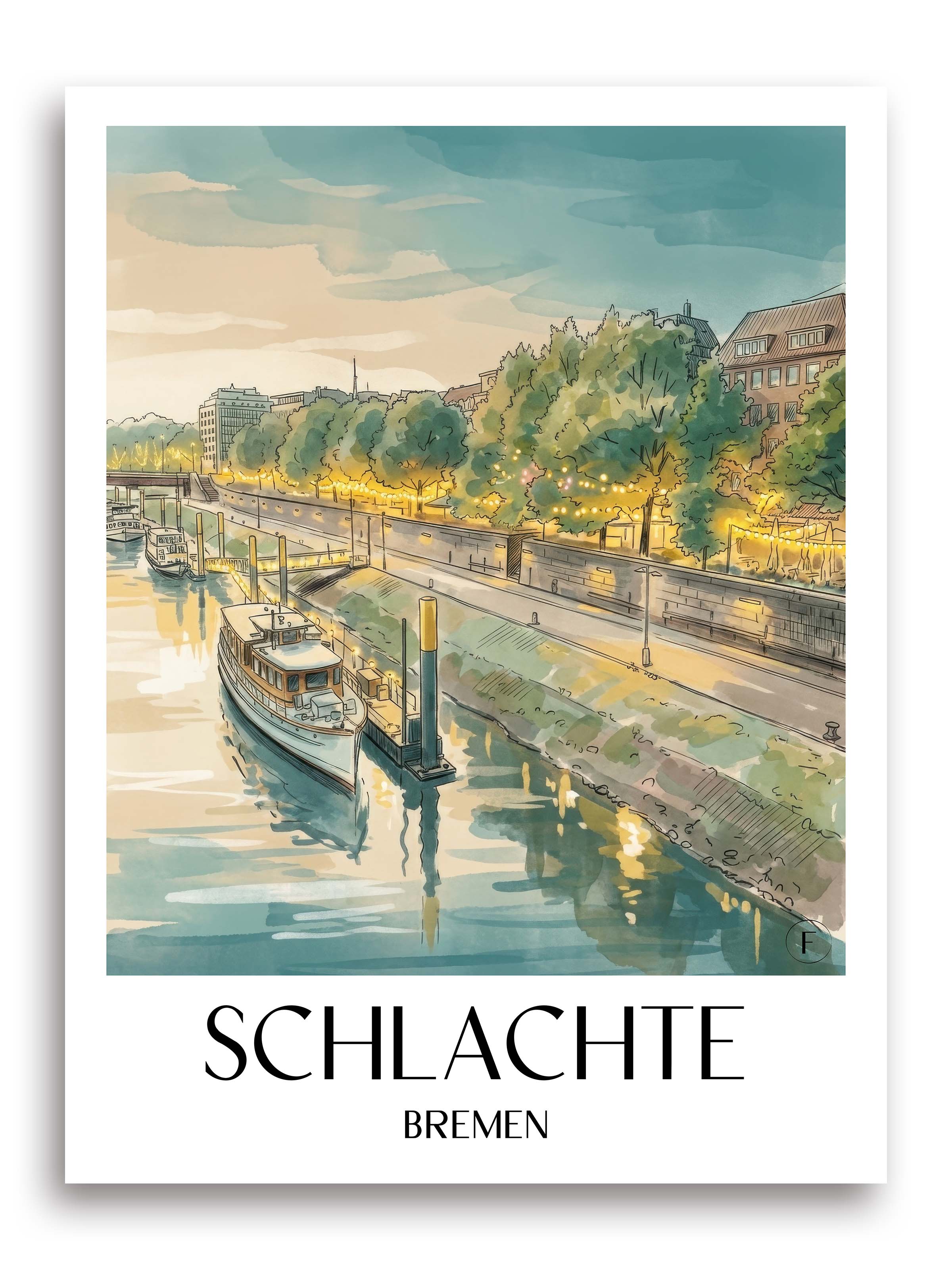 schlachte-bremen-deutschland-poster-aquarell