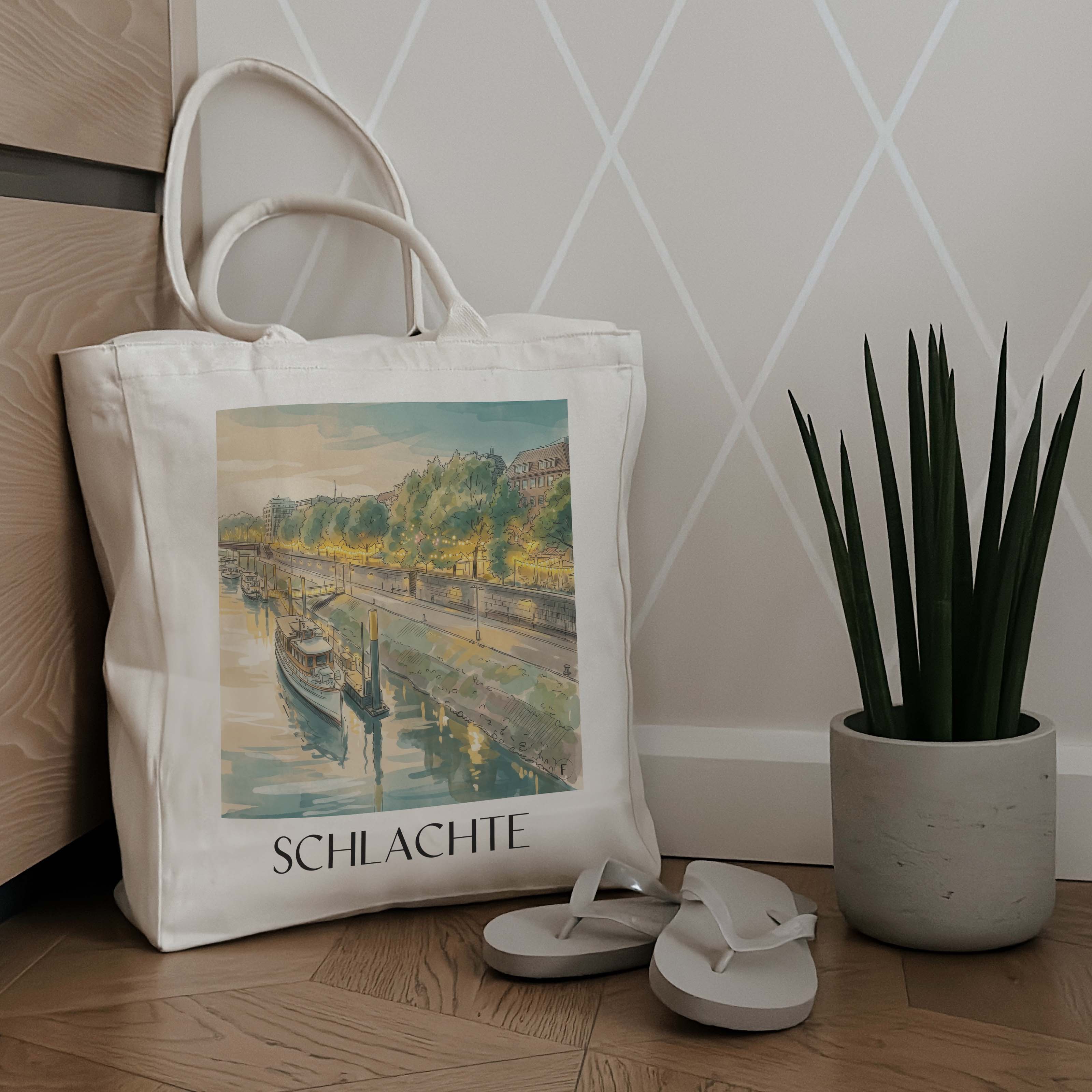 schlachte-bremen-deutschland-einkaufstasche-aquarell