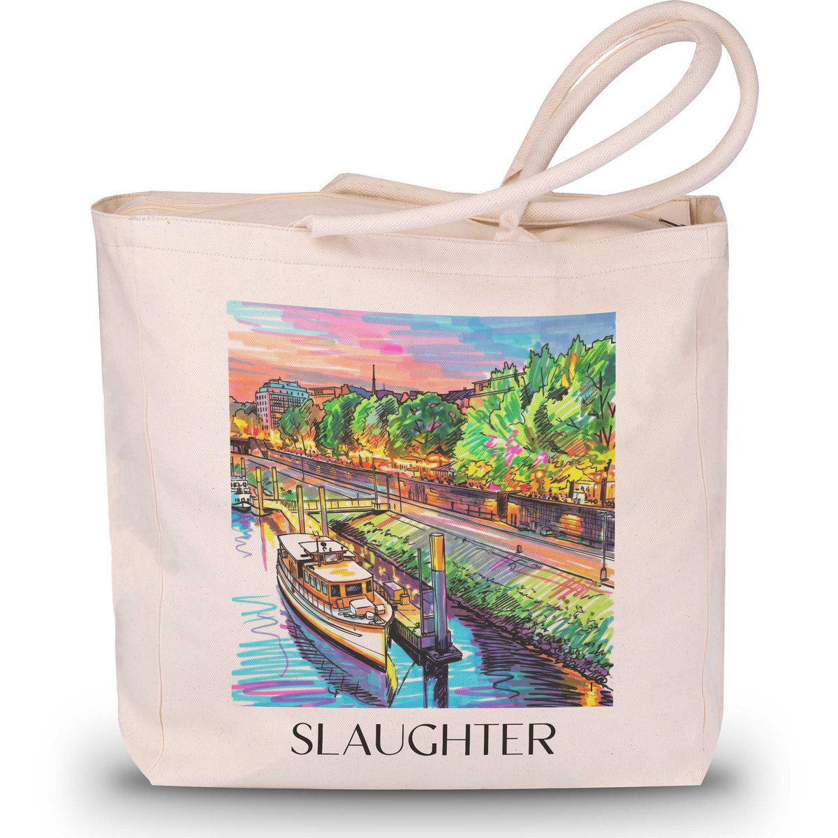 Schlachte Shopping Tasche - Bremen - Deutschland Tote Bag - Einkaufstasche im Tag Graffiti Stil - favplace