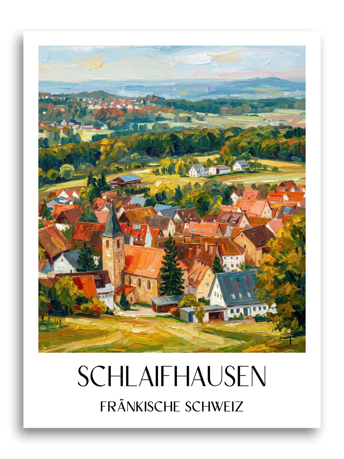 schlaifhausen-fränkische-schweiz-deutschland-poster-oil-painting-oelgemaelde