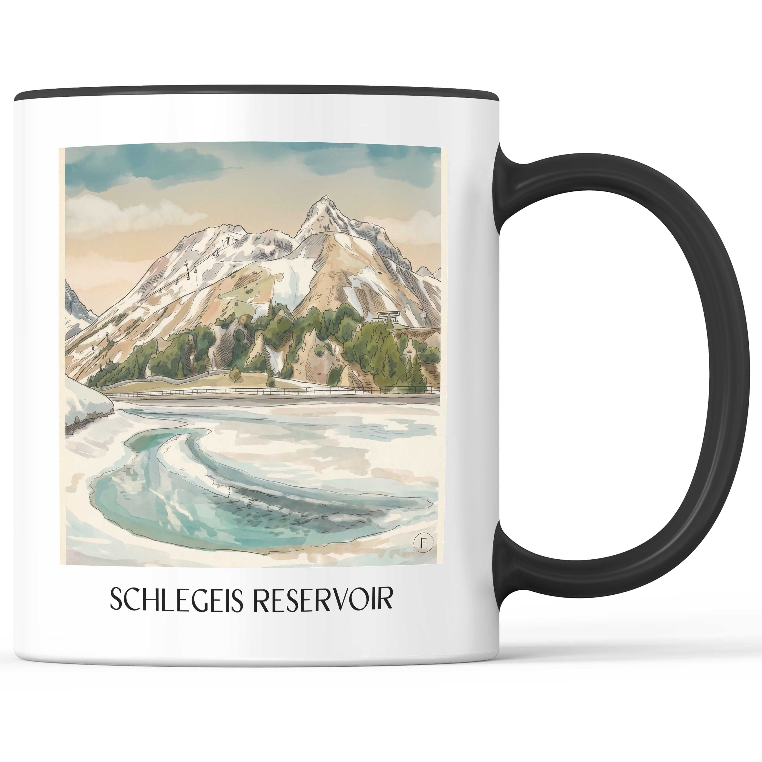 Schlegeisspeicher Kaffeebecher - Lech am Arlberg - Österreich und Österreich Becher - Kaffeetasse im Aquarell Stil - favplace