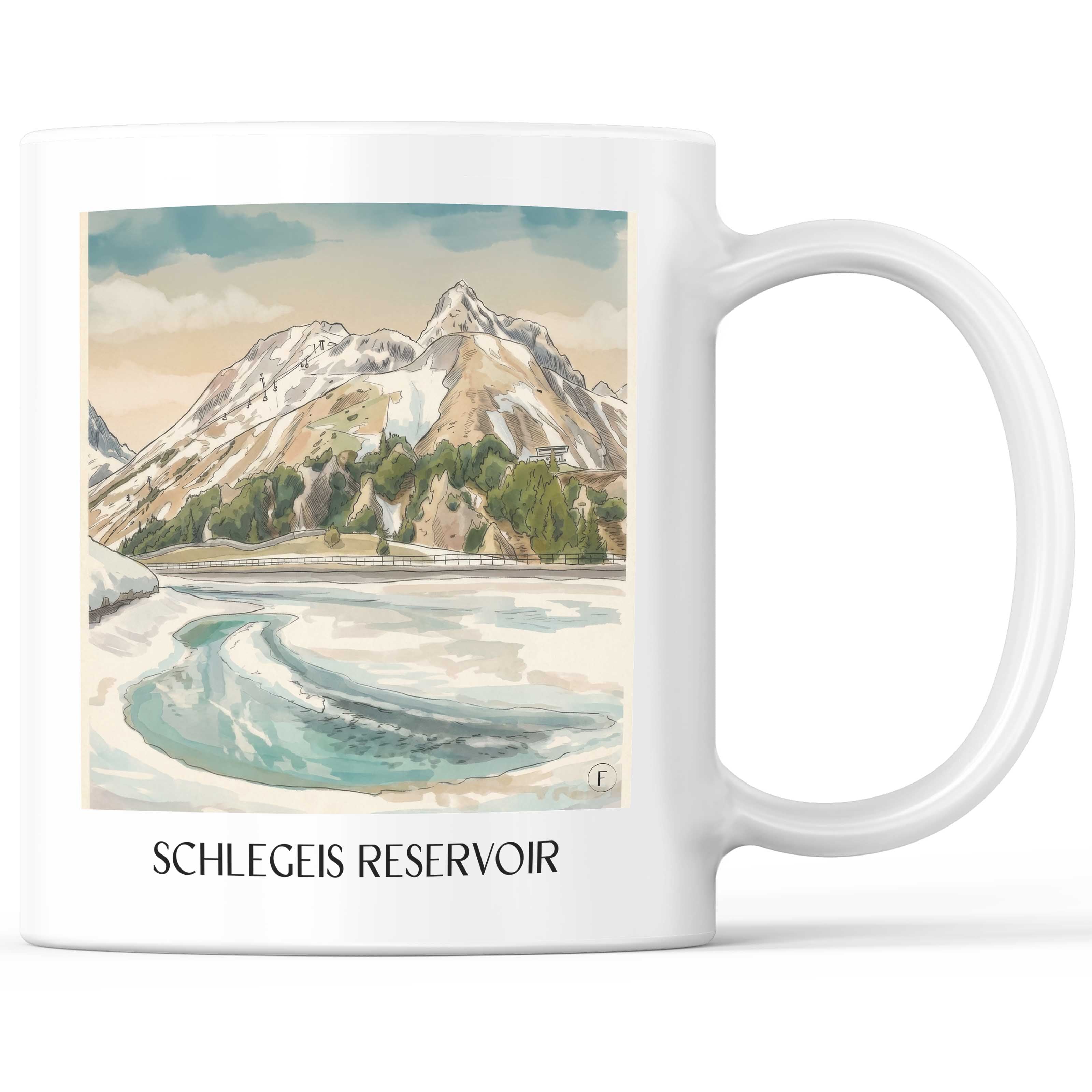 Schlegeisspeicher Kaffeebecher - Lech am Arlberg - Österreich und Österreich Becher - Kaffeetasse im Aquarell Stil - favplace
