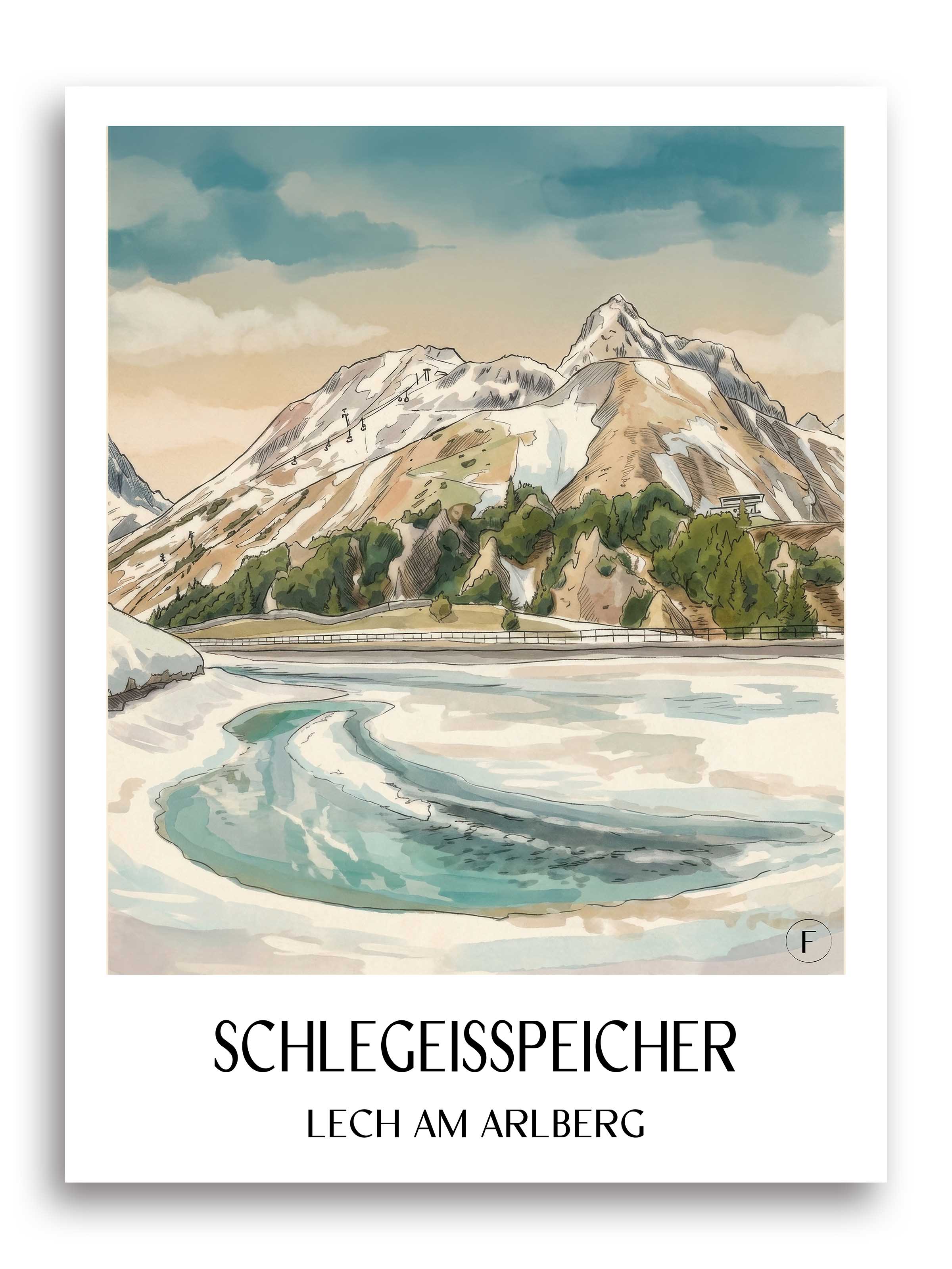 schlegeisspeicher-lech-am-arlberg-österreich-und-österreich-poster-aquarell