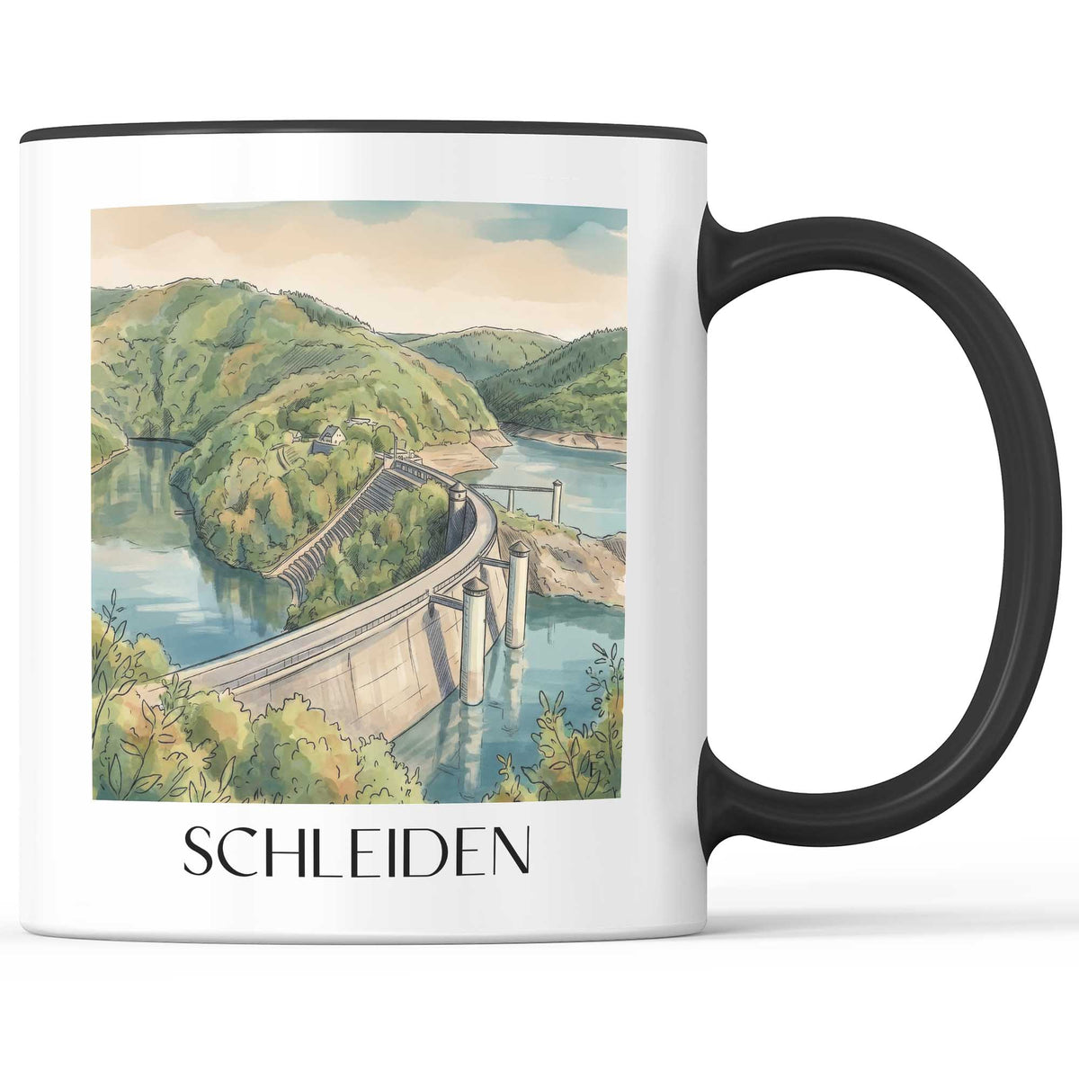 schleiden-eifel-deutschland-kaffeebecher-aquarell