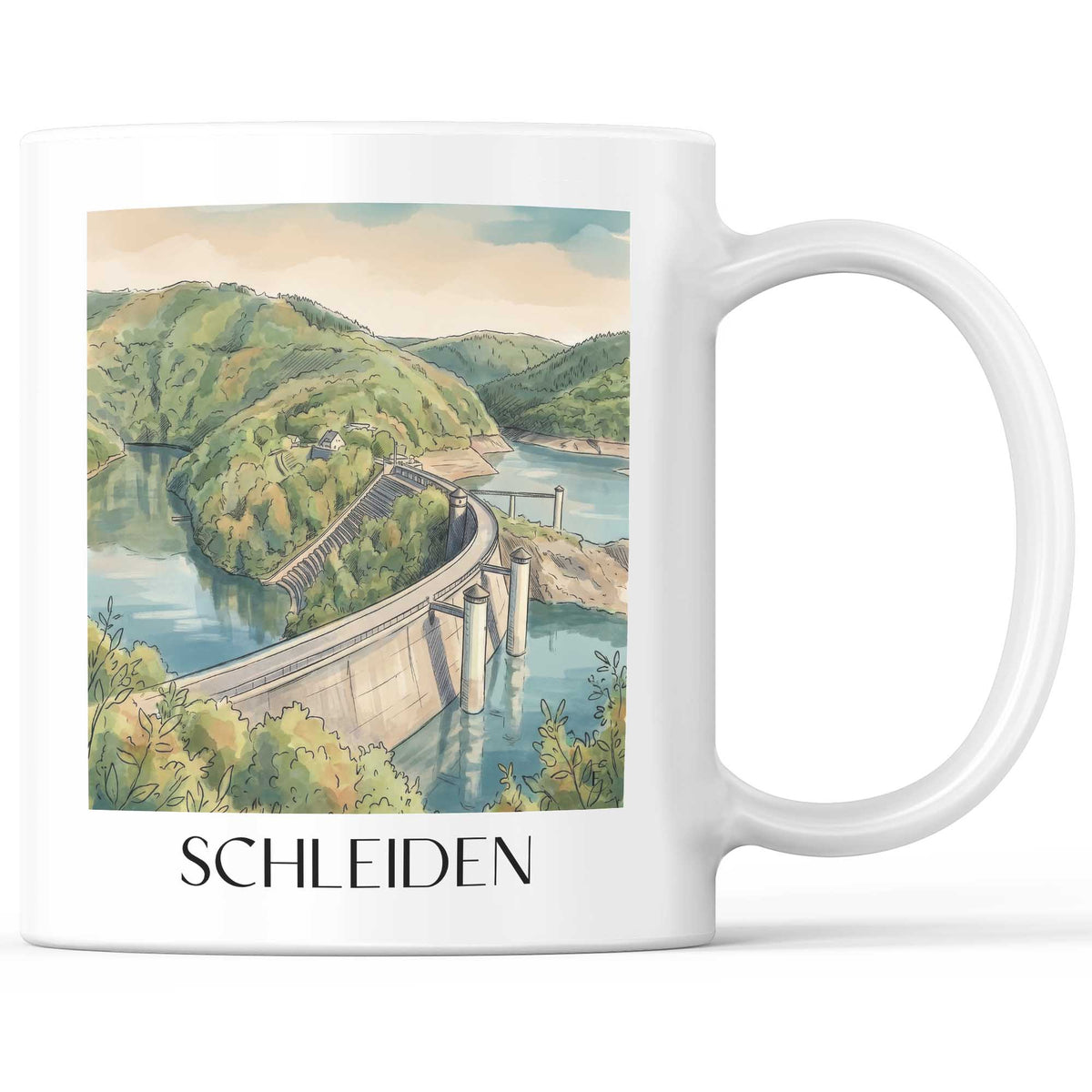 schleiden-eifel-deutschland-kaffeebecher-aquarell