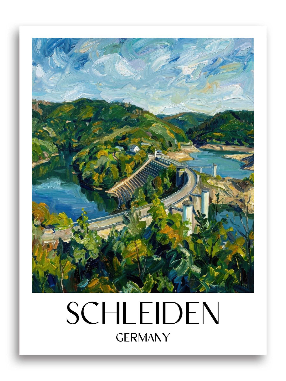 Schleiden Poster - Eifel - Deutschland Kunstdruck - Ölgemälde von A4 bis A1 - favplace